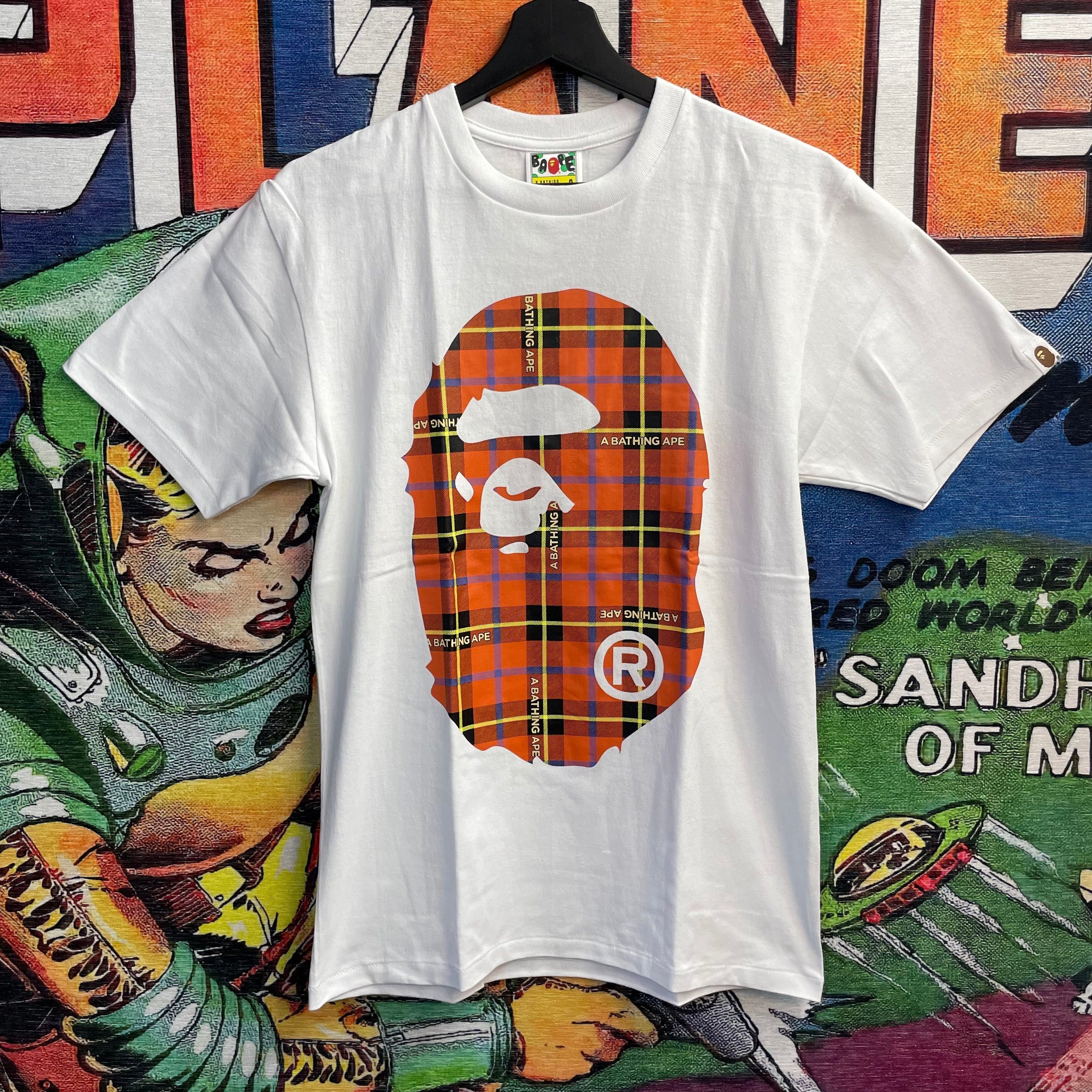 Bape Bape Logo Check Big Ape Head Tee Size US S / EU 44-46 / 1 - 1 Thumbnail
