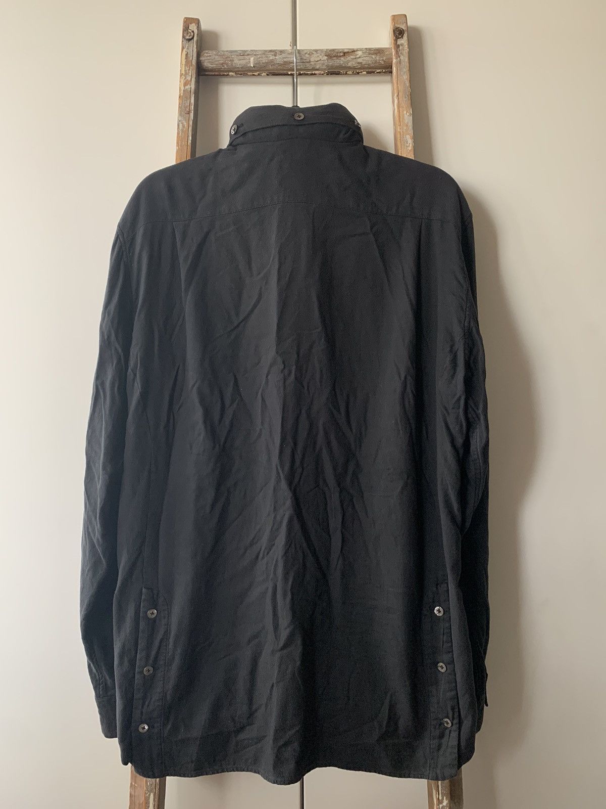 Ann Demeulemeester ANN DEMEULEMEESTER HOODED LONG SLEEVE BLACK OVER SHIRT Size US S / EU 44-46 / 1 - 2 Thumbnail