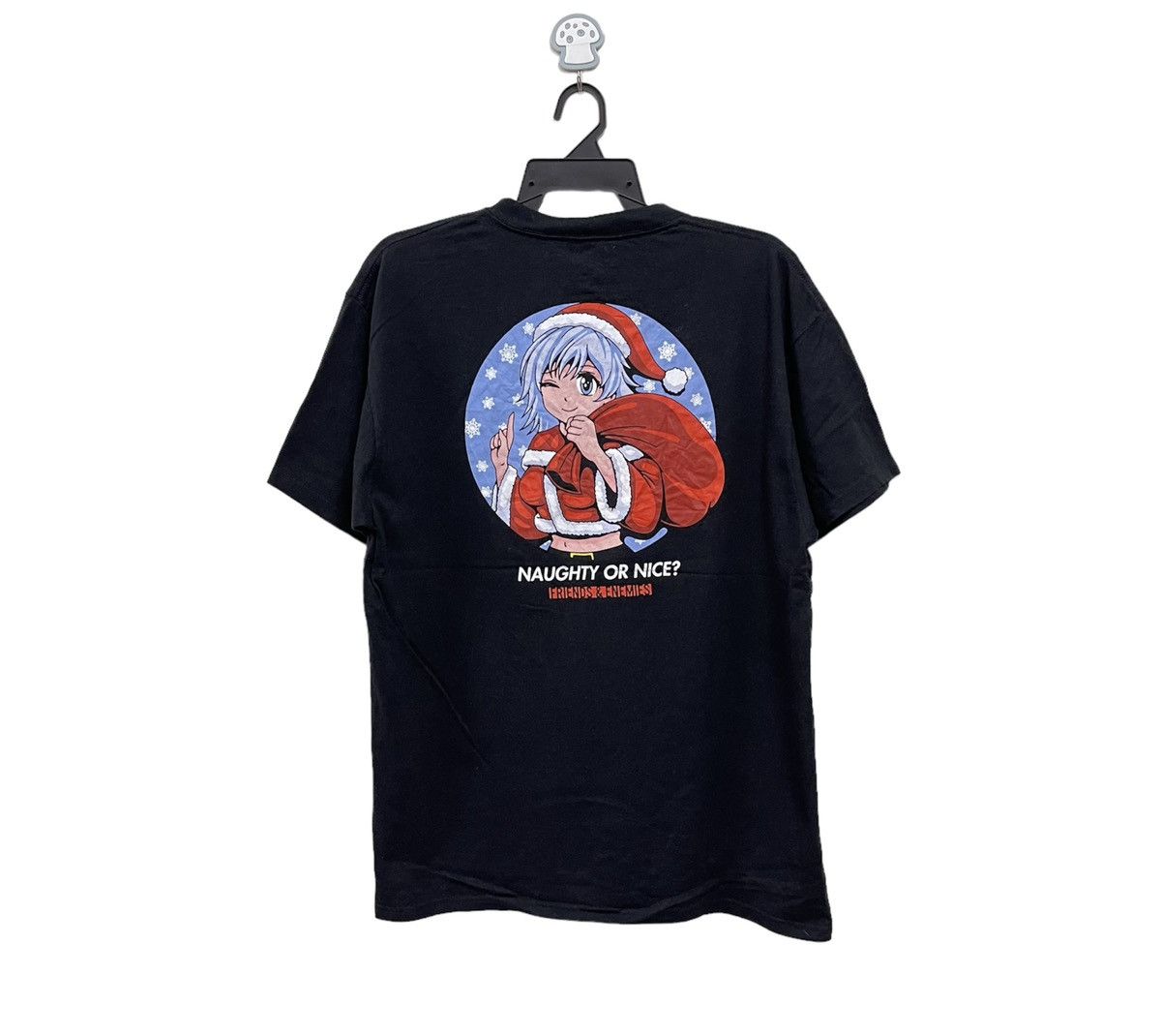 image of Anima x Hype Friend And Enemies Anime Art Graphic Tshirt in Black, Men's (Size Large)