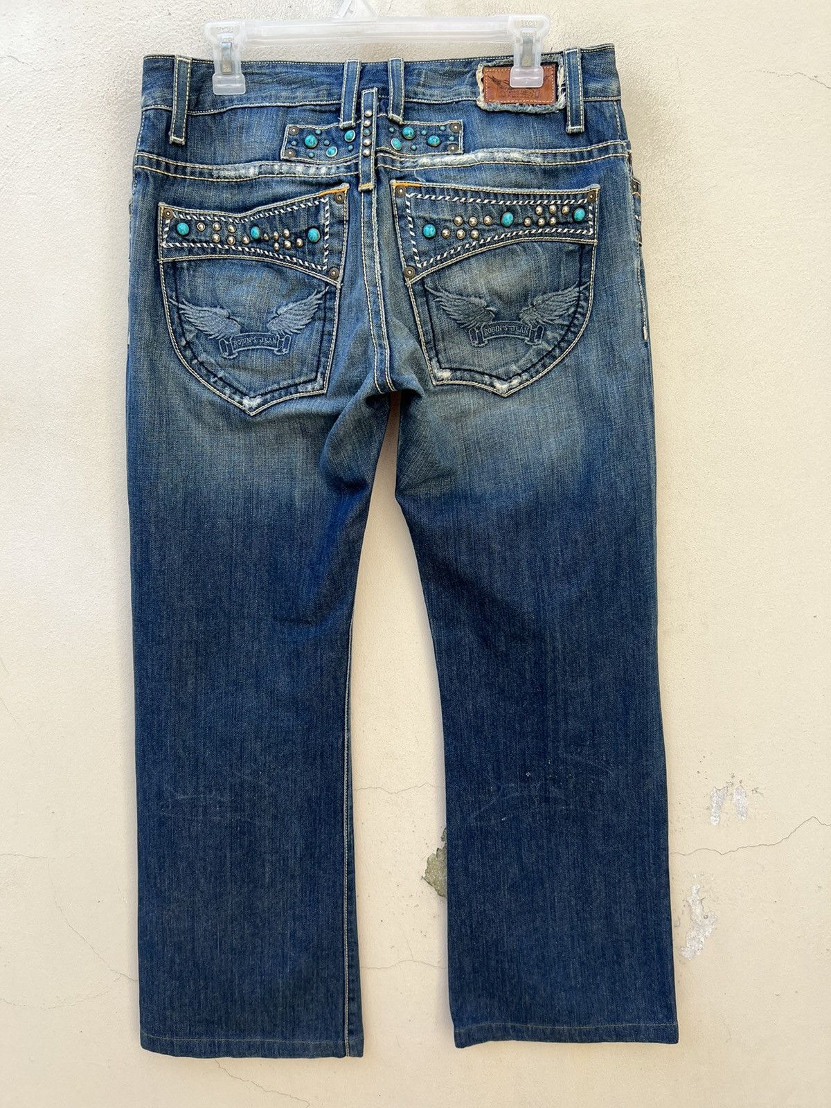 Robins Jeans Vintage ROBINS JEAN Usa Distress Denim Navajo Flare Jeans Size US 31 - 17 Thumbnail