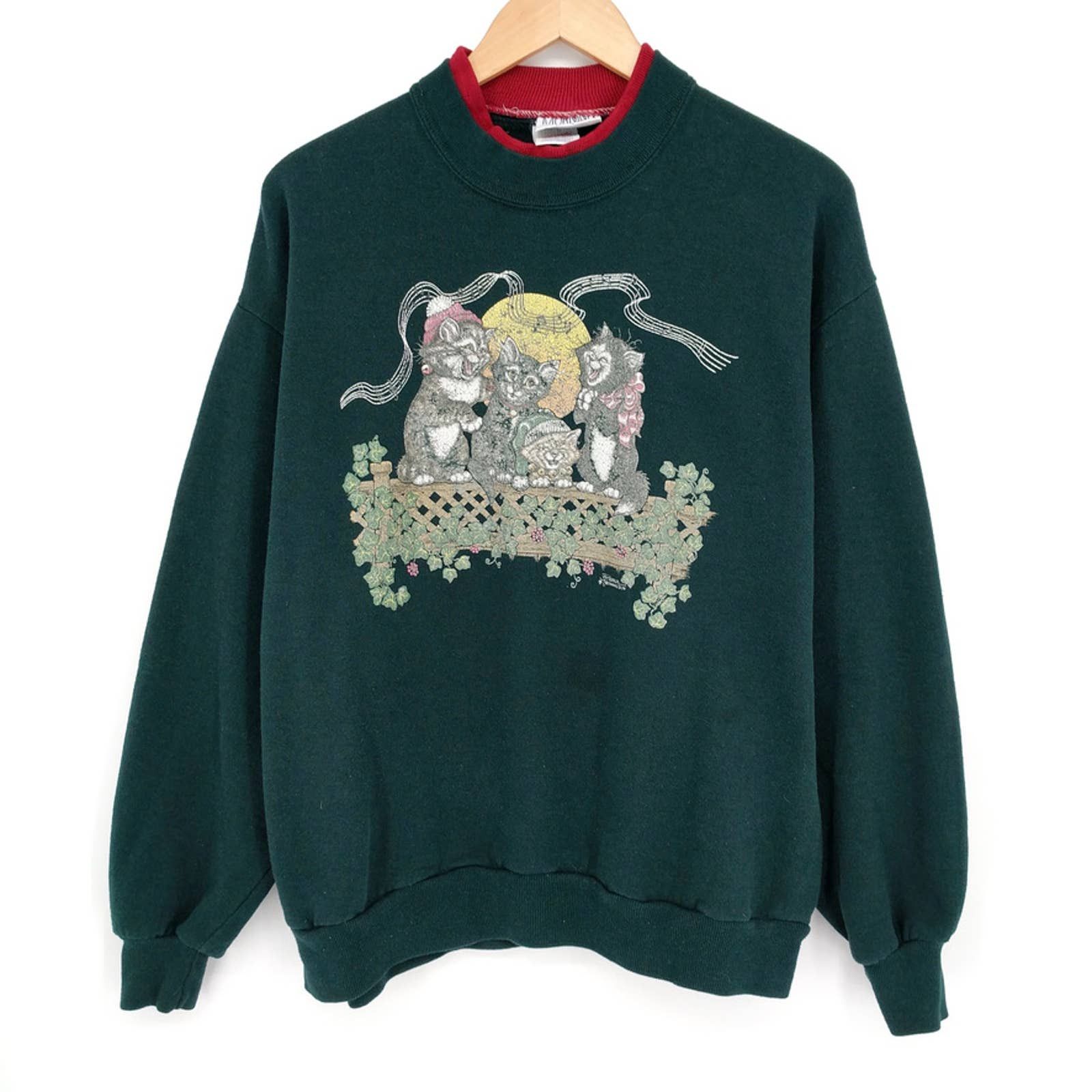 Vintage Vintage Morning Sun Cats Kittens Fleece Crewneck Sweatshirt Size US L / EU 52-54 / 3 - 1 Thumbnail