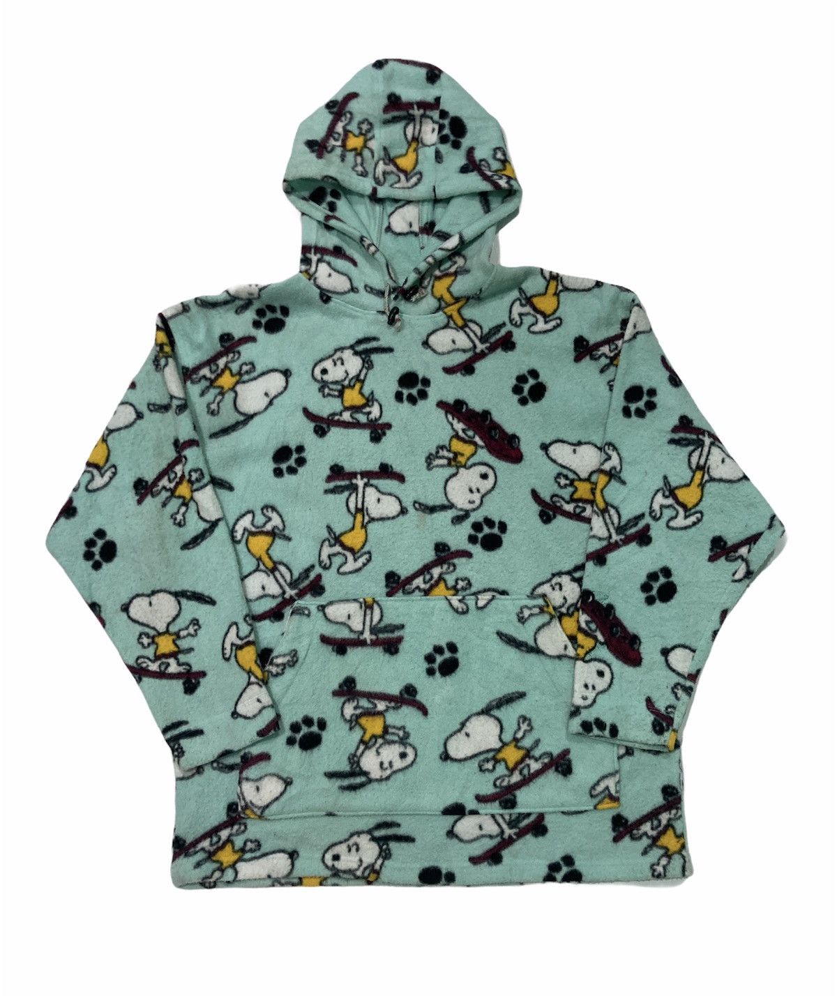 image of Cartoon Network x Peanuts Snoopy Peanut Playing Skate Fullprint Hoodie, Men's (Size Large)