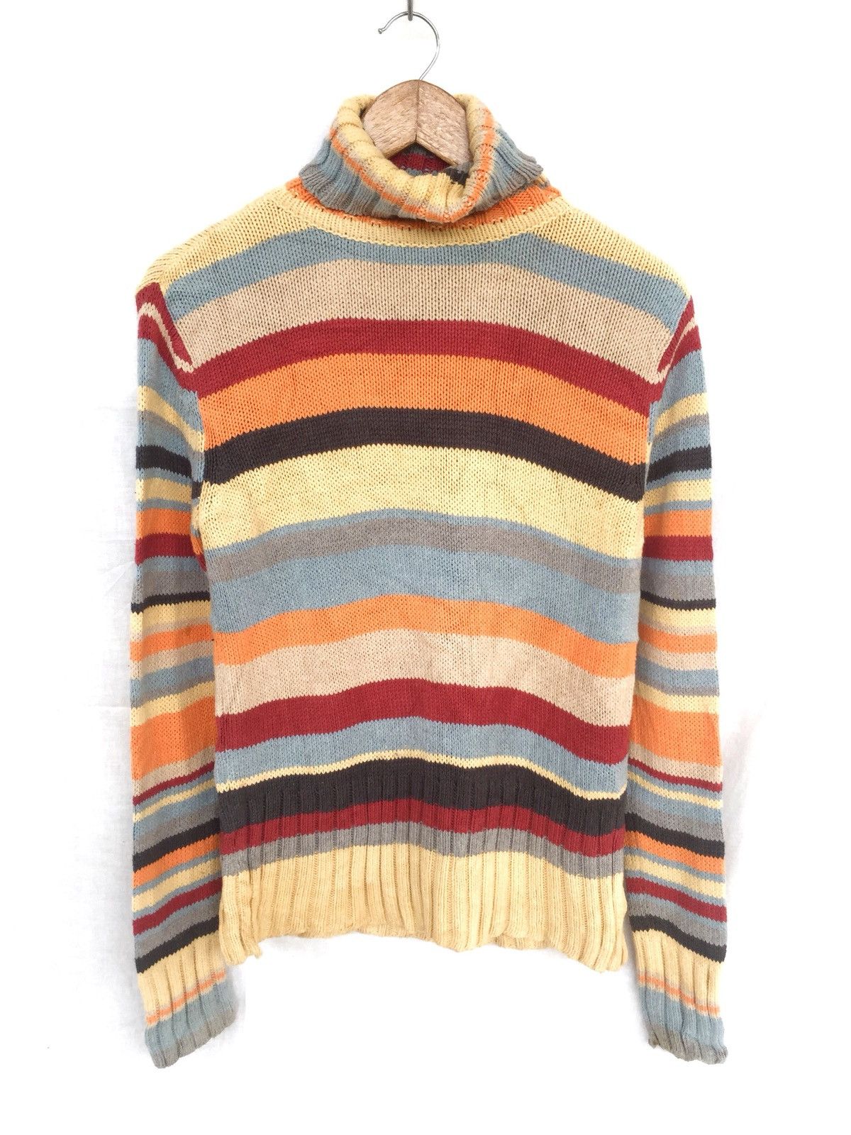 Tommy Hilfiger Beautiful Striped Turtle Neck Hand Knit Pullover Size US S / EU 44-46 / 1 - 1 Thumbnail