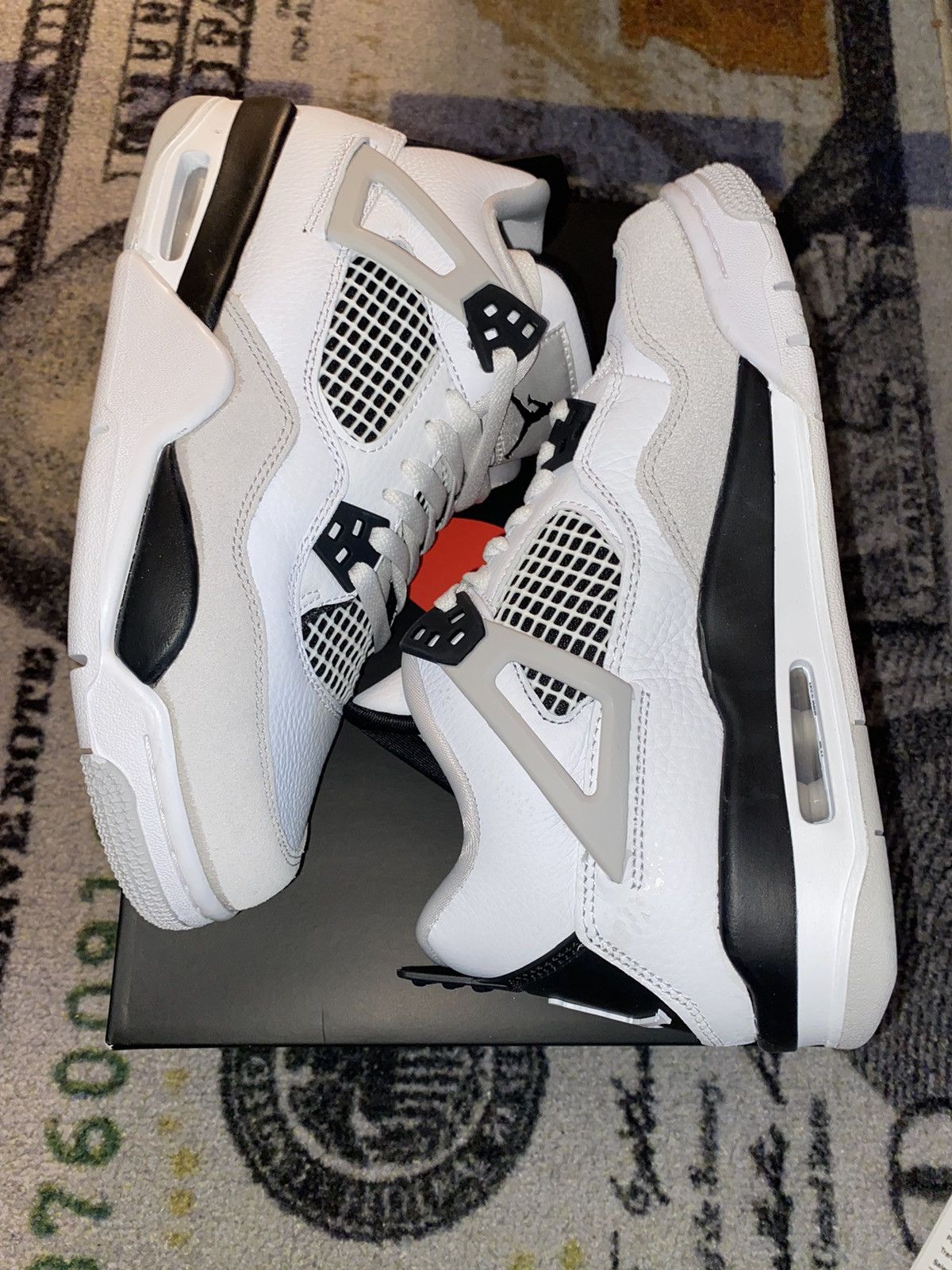 Jordan Brand × Nike Jordan 4 Retro Military Black (5.5Y GRADE SCHOOL) Size US 7 / IT 37 - 2 Thumbnail