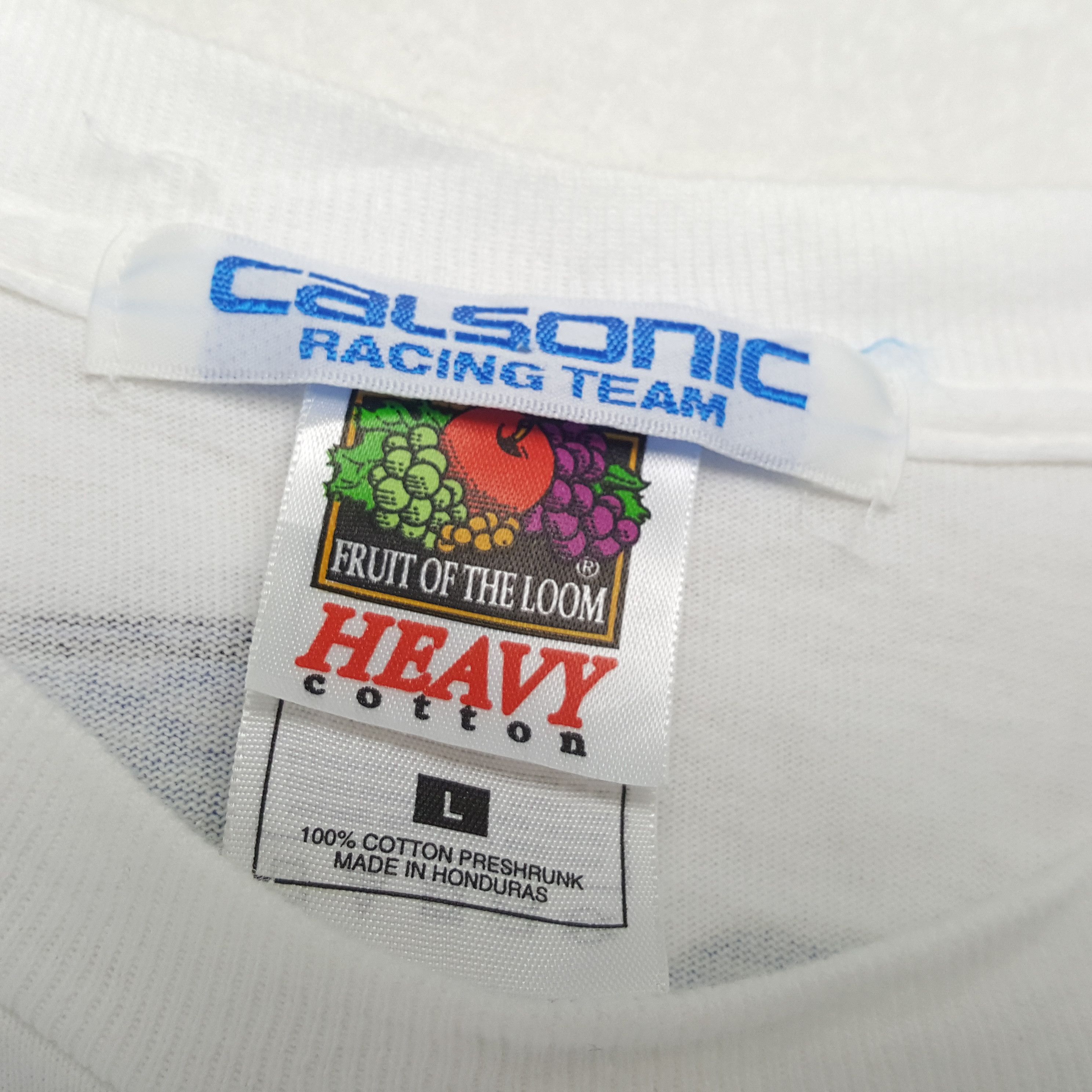 Japanese Brand × Vintage CALSONIC RACING TEAM Japanese Motorsports Vintage Tshirt Size US M / EU 48-50 / 2 - 7 Thumbnail