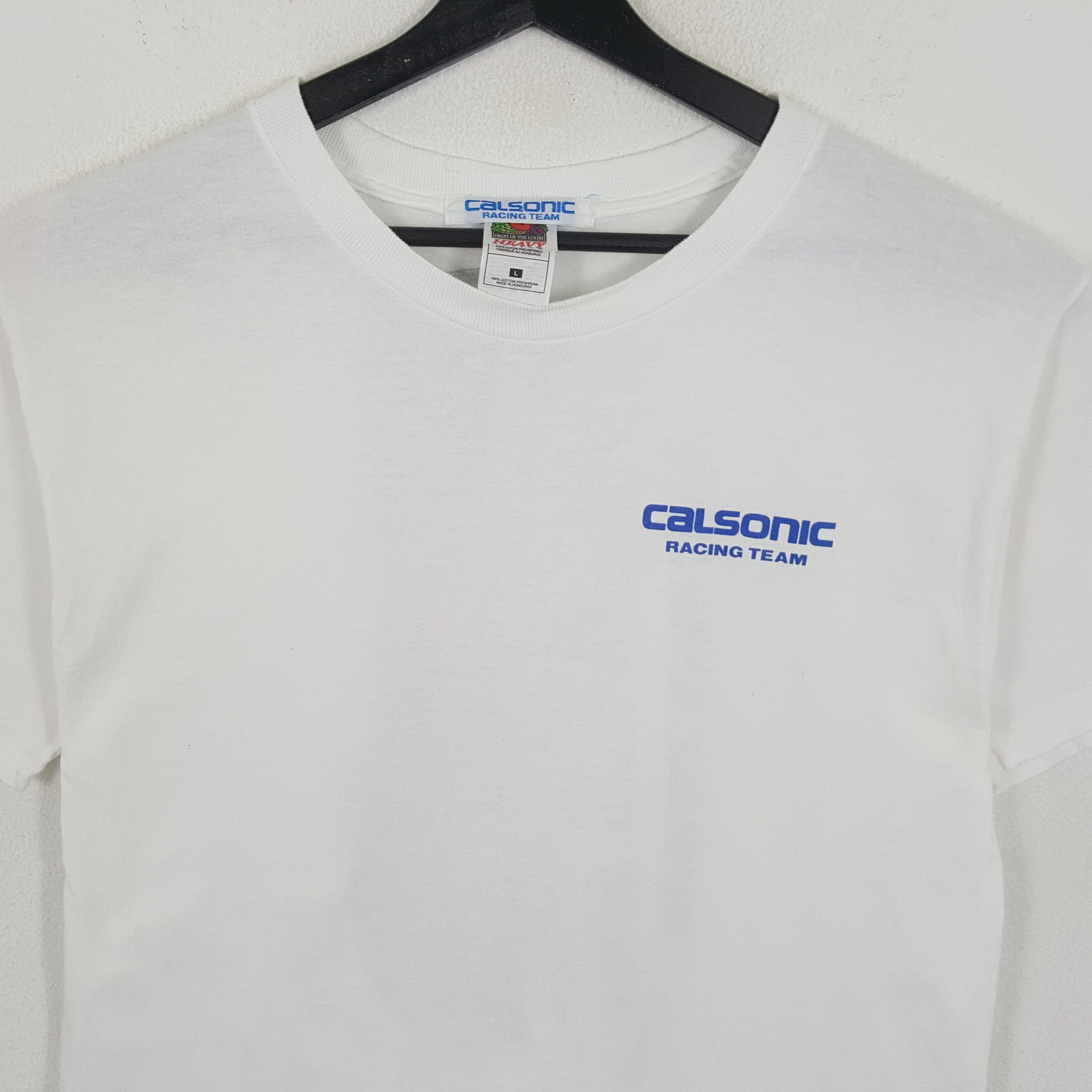 Japanese Brand × Vintage CALSONIC RACING TEAM Japanese Motorsports Vintage Tshirt Size US M / EU 48-50 / 2 - 4 Thumbnail