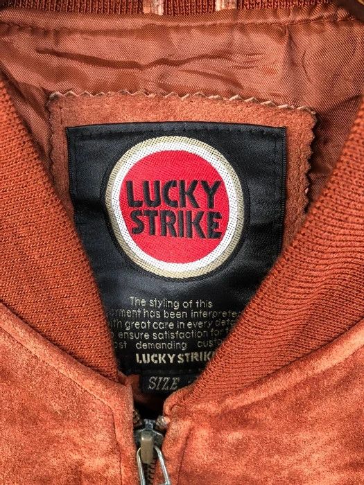 Vintage Vintage Lucky Strike Spell Out Leather Jacket Size US L / EU 52-54 / 3 - 8 Thumbnail