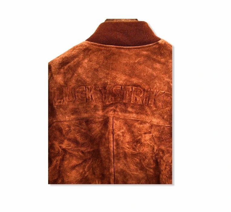 Vintage Vintage Lucky Strike Spell Out Leather Jacket Size US L / EU 52-54 / 3 - 9 Thumbnail