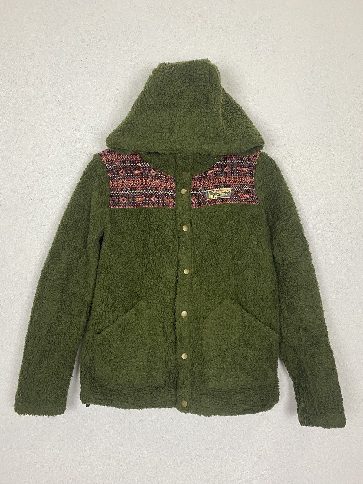 image of Archival Clothing x Outdoor Style Go Out Titicaca Fluente Fleece Hoddies Nice Design in Green (Size