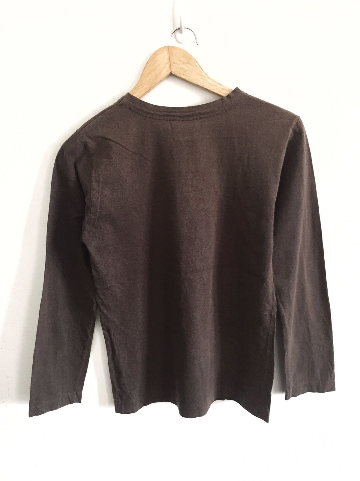 45rpm GRAIL🔥90s 45RPM 🇯🇵 Hemp Brown Rilex Plain LS Shirt Size US S / EU 44-46 / 1 - 2 Thumbnail