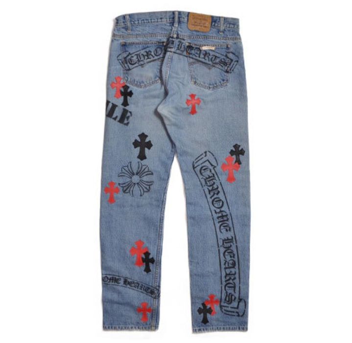 Chrome Hearts Chrome Hearts Stencil Denim Jeans 33 x 32 Grailed