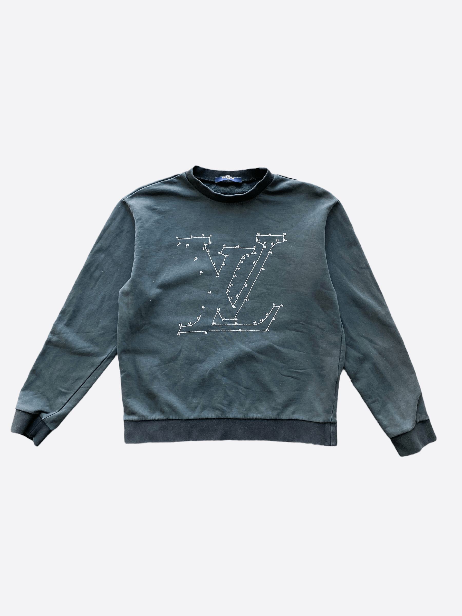 Louis Vuitton Louis Vuitton Black LV Stitch Crewneck | Grailed