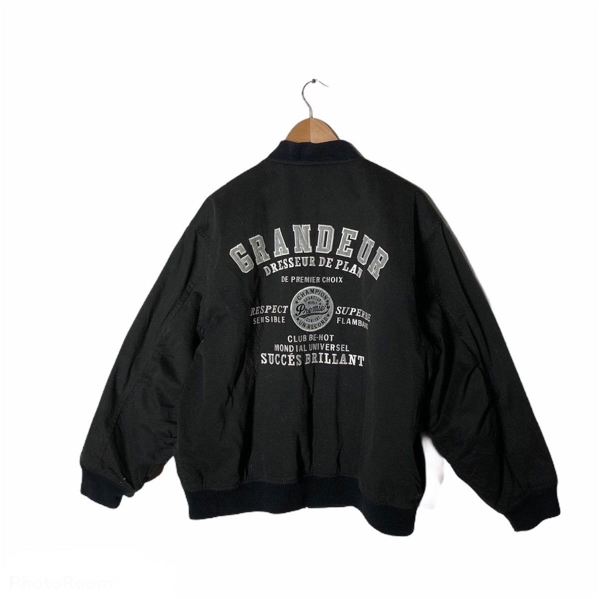 Japanese Brand Varsity Jacket GRANDEUR Embroidered Big Logo Kanye Style Size US L / EU 52-54 / 3 - 1 Thumbnail