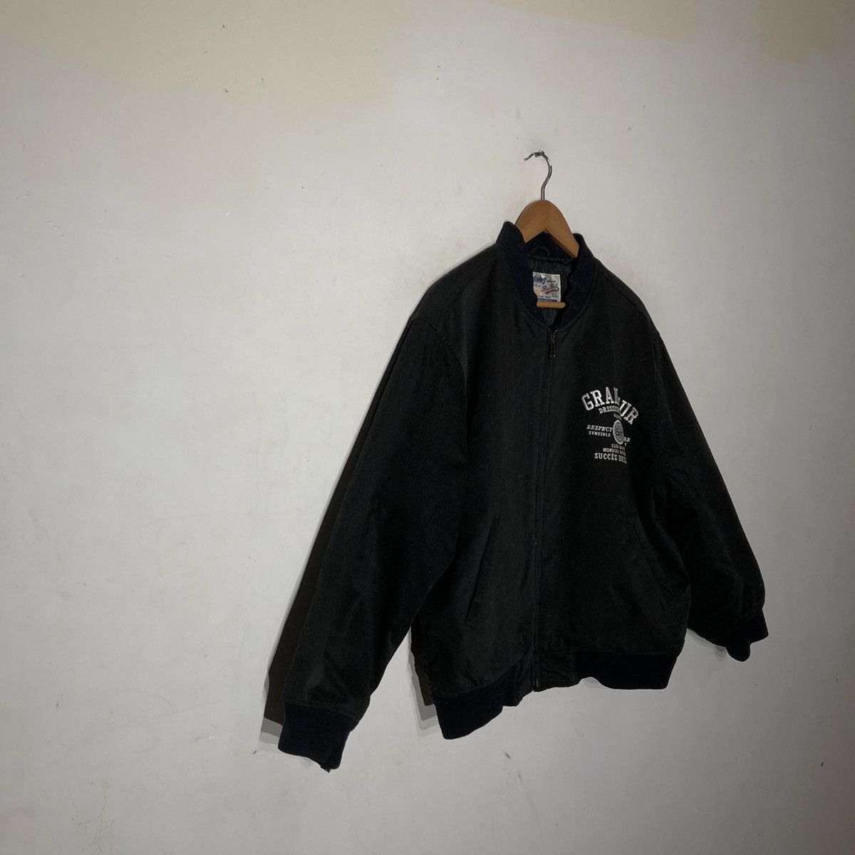 Japanese Brand Varsity Jacket GRANDEUR Embroidered Big Logo Kanye Style Size US L / EU 52-54 / 3 - 4 Thumbnail
