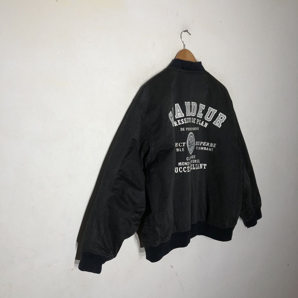 Japanese Brand Varsity Jacket GRANDEUR Embroidered Big Logo Kanye Style Size US L / EU 52-54 / 3 - 8 Thumbnail