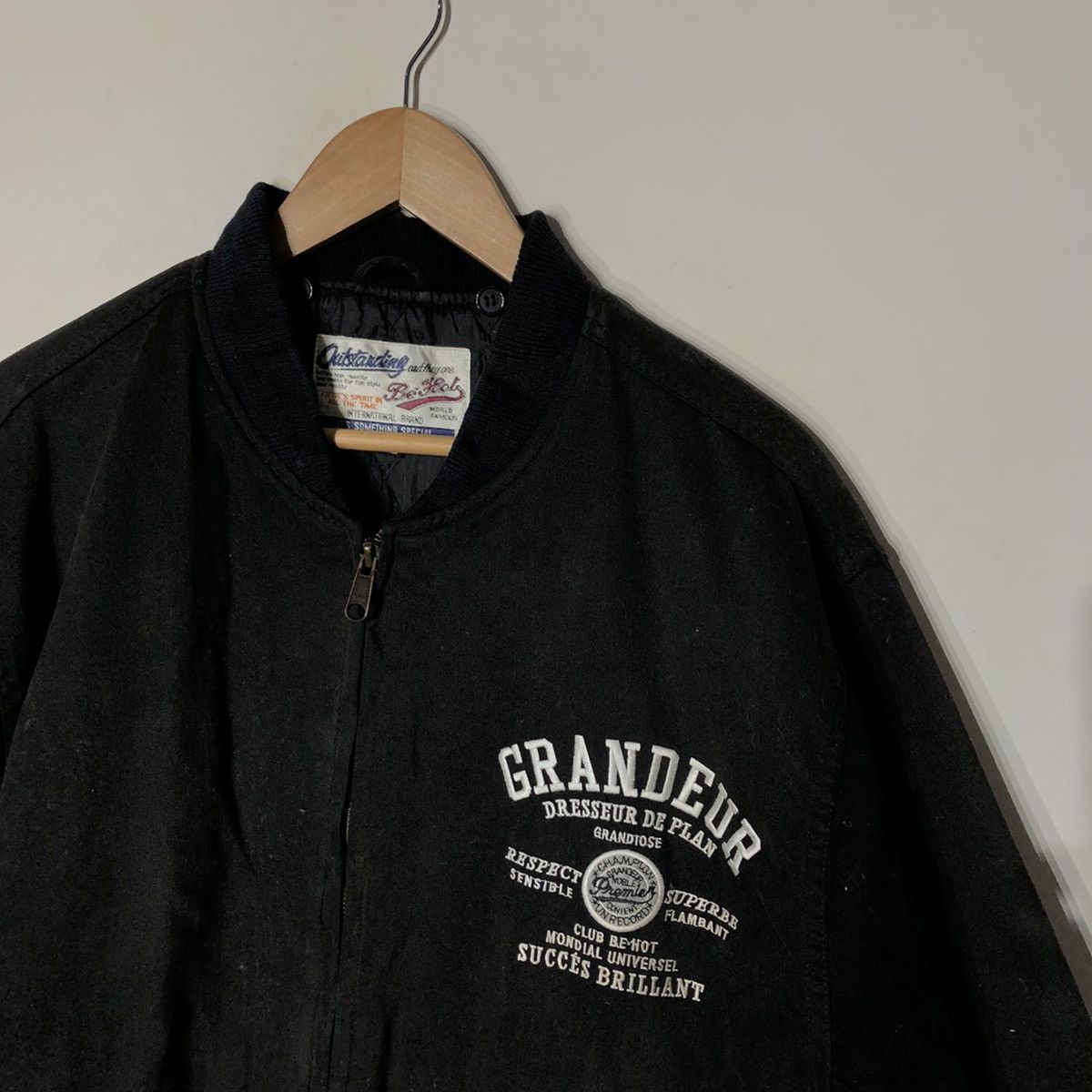Japanese Brand Varsity Jacket GRANDEUR Embroidered Big Logo Kanye Style Size US L / EU 52-54 / 3 - 5 Thumbnail