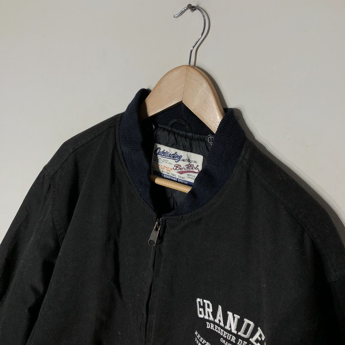 Japanese Brand Varsity Jacket GRANDEUR Embroidered Big Logo Kanye Style Size US L / EU 52-54 / 3 - 6 Thumbnail