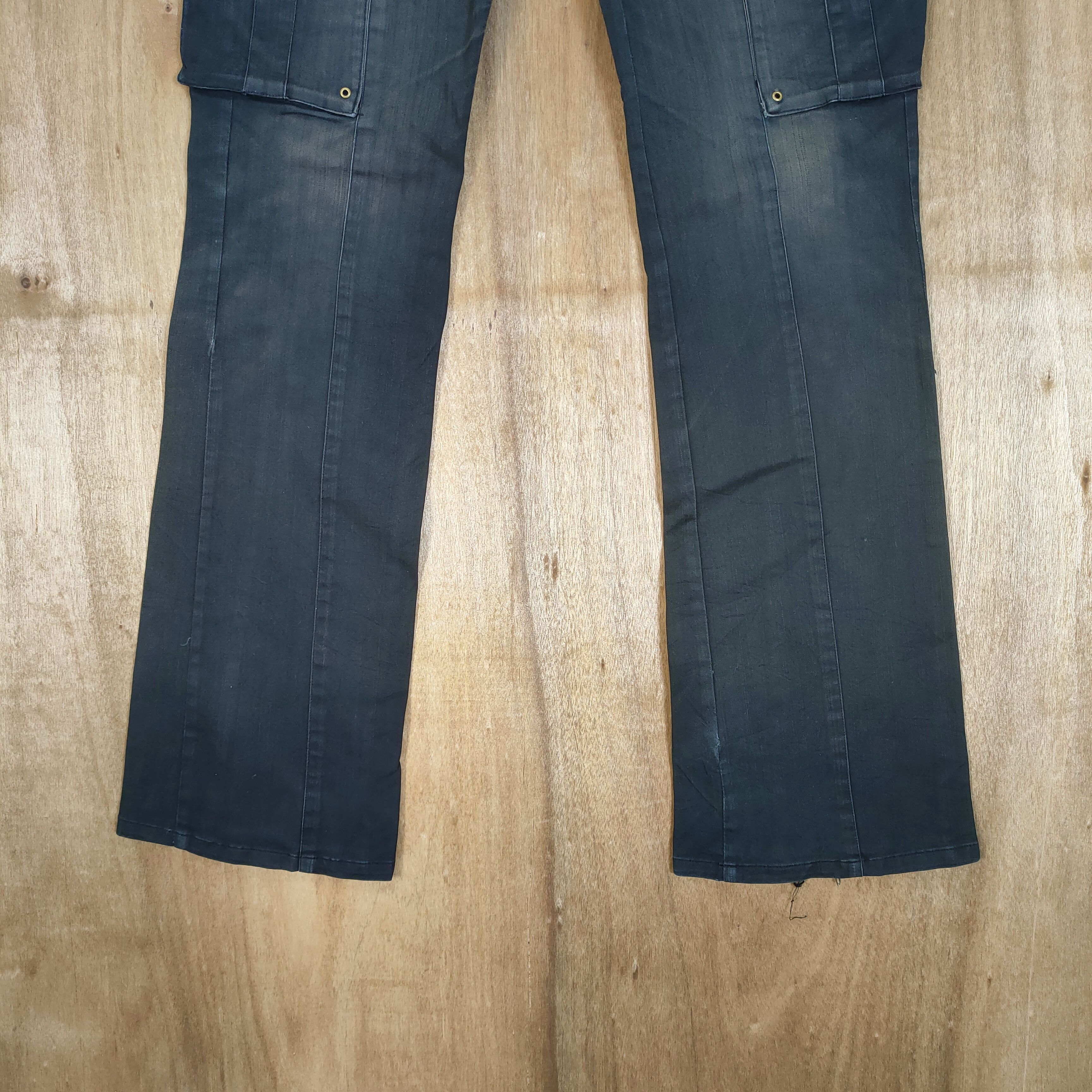 If Six Was Nine VINTAGE BOOTCUT KLEIN PLUS BLACK FLARE CARGO PANTS Size US 32 / EU 48 - 3 Thumbnail