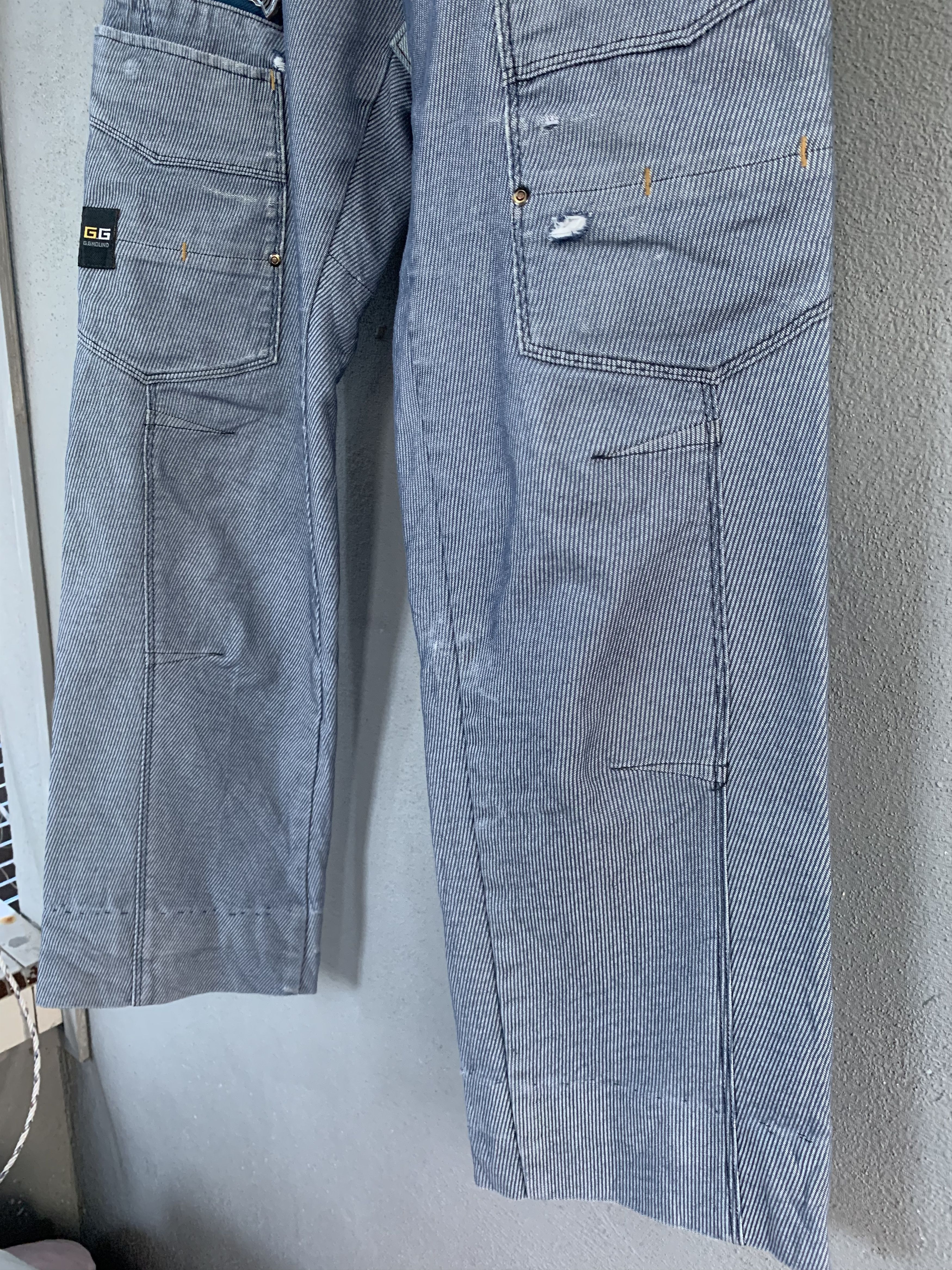 Japanese Brand Cargo Pants Grey Multipocket Over The Stripes Streetwear Size US 26 / EU 42 - 7 Thumbnail