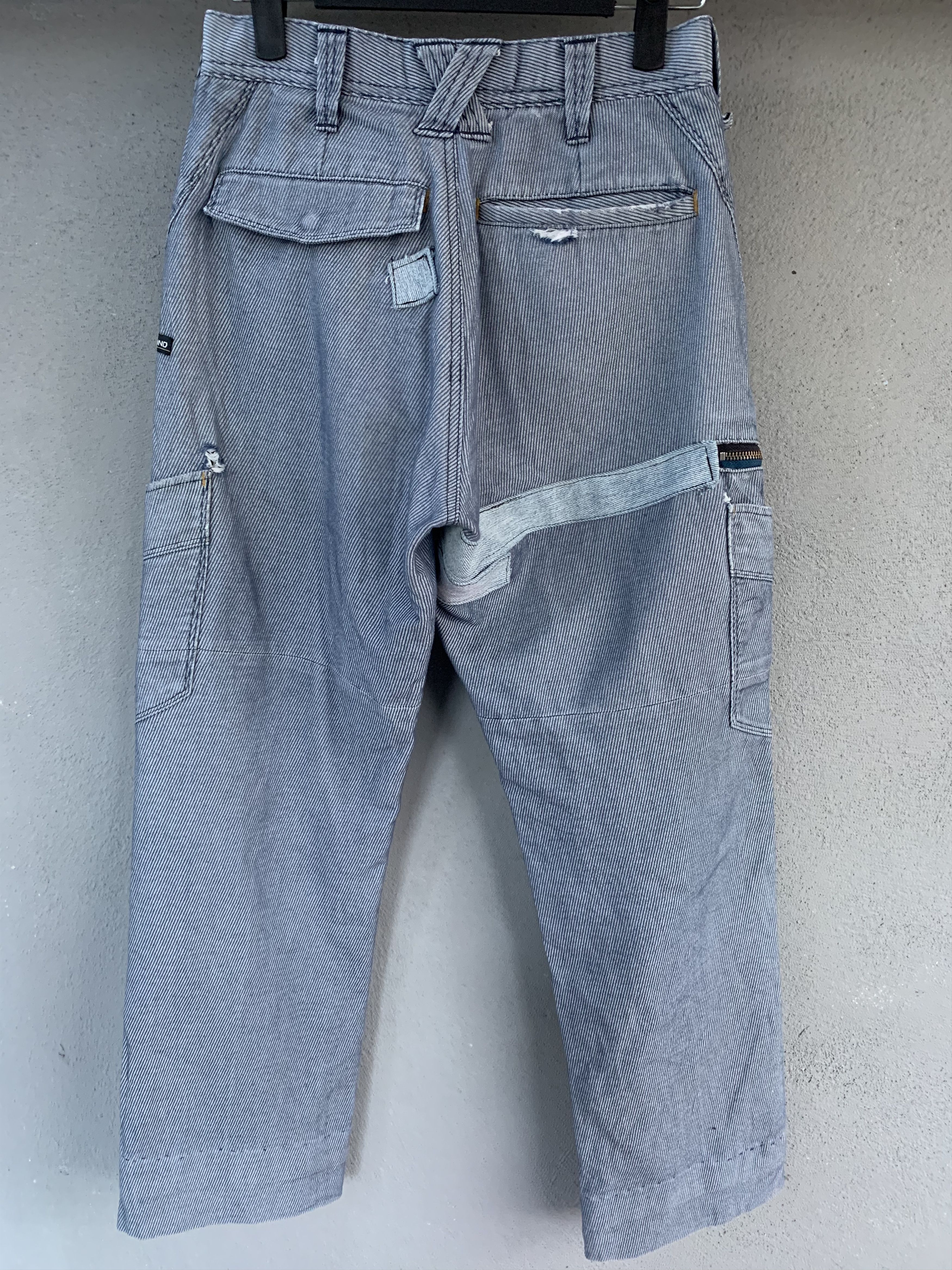 Japanese Brand Cargo Pants Grey Multipocket Over The Stripes Streetwear Size US 26 / EU 42 - 12 Thumbnail