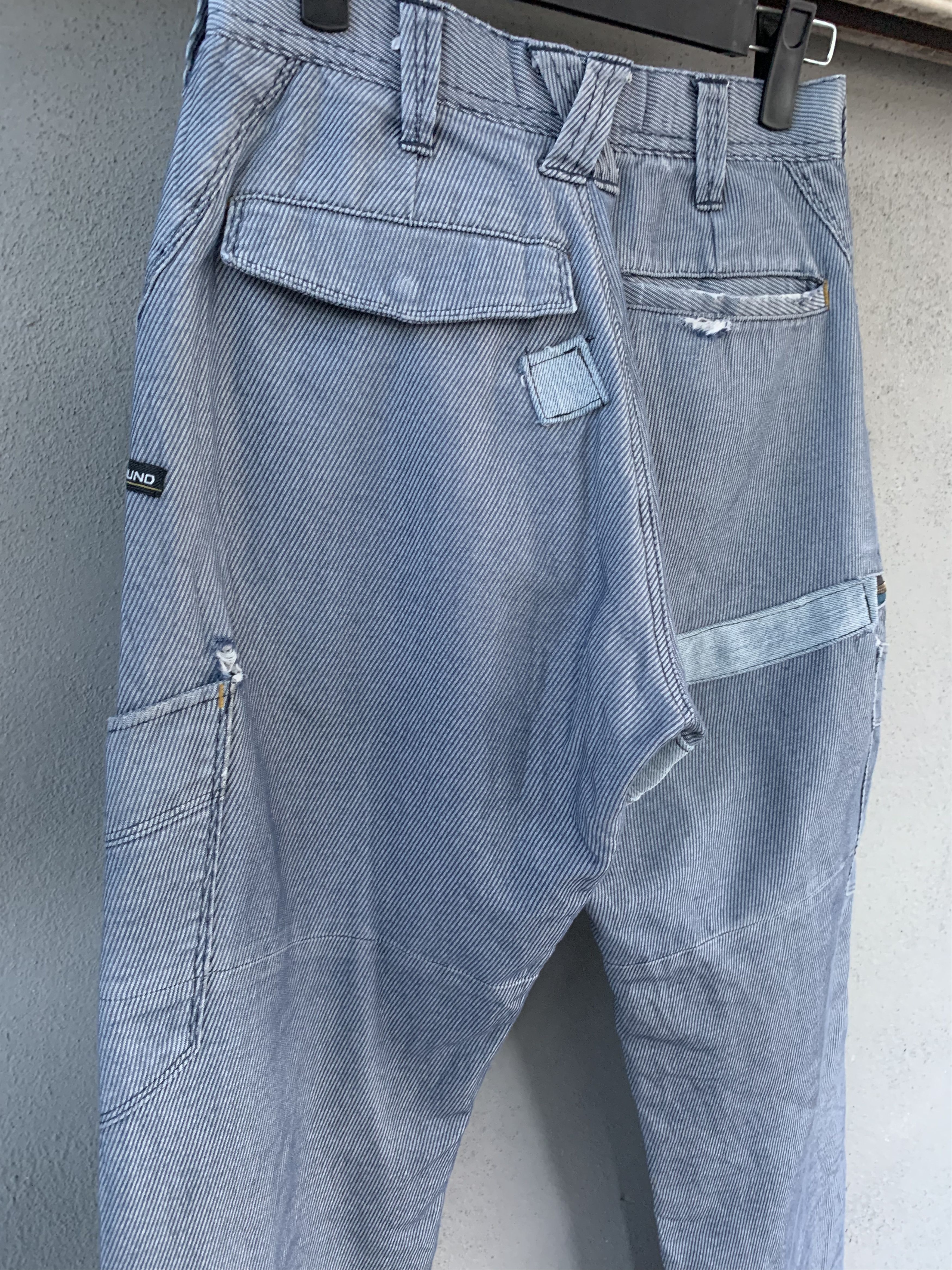 Japanese Brand Cargo Pants Grey Multipocket Over The Stripes Streetwear Size US 26 / EU 42 - 15 Thumbnail