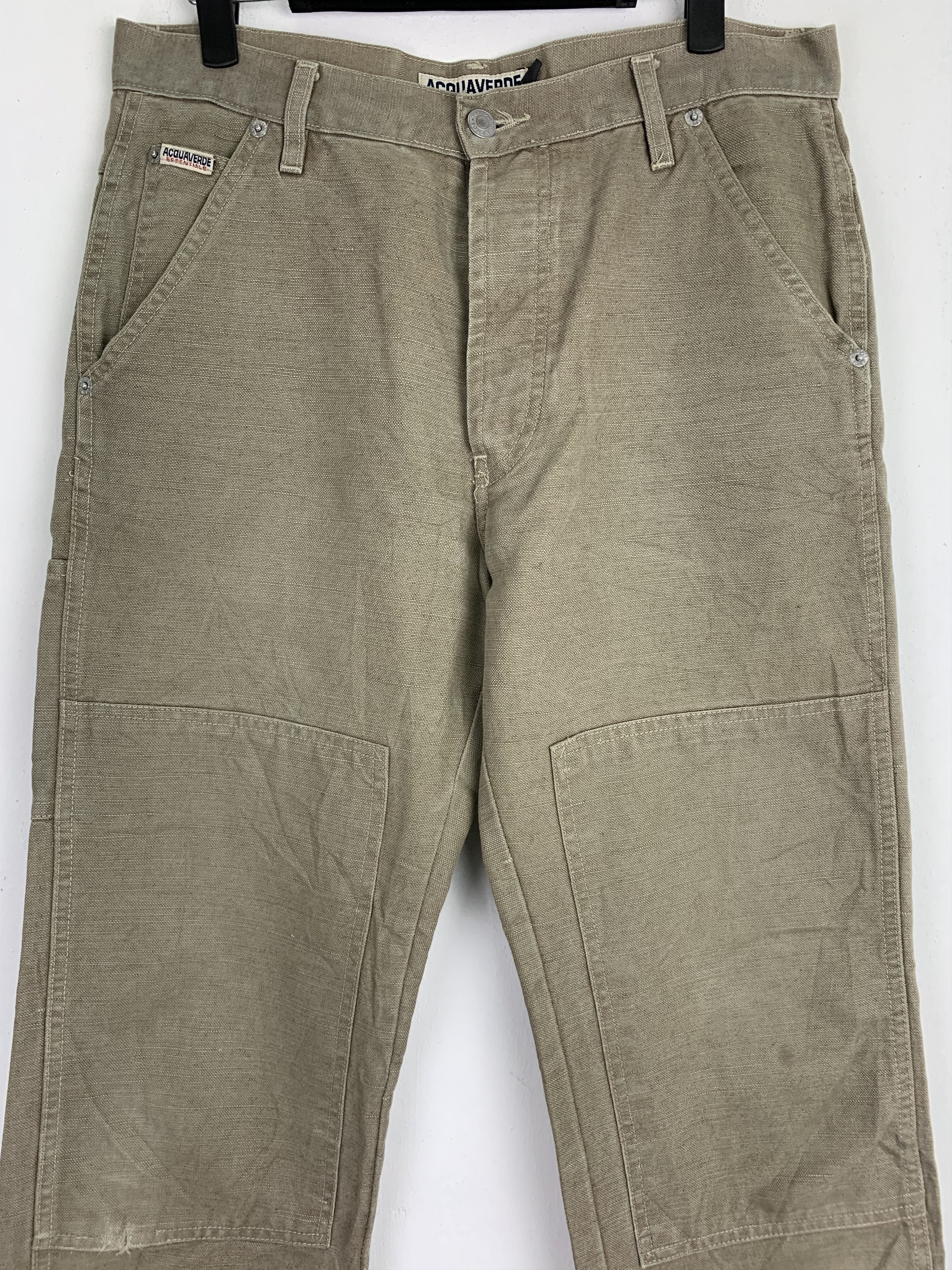 Japanese Brand Cargo Pants Acquaverde Workers Double Knee Like Carhatt Size US 29 - 3 Thumbnail