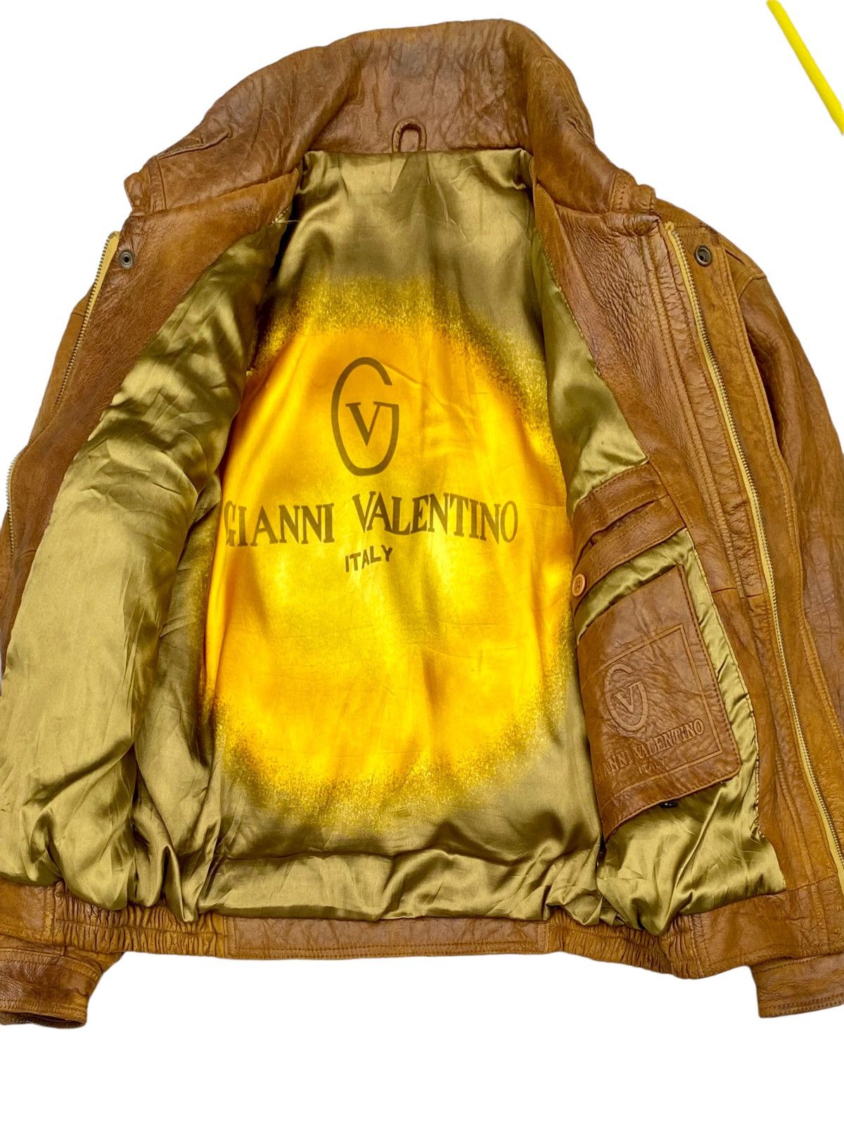 Gianni Valentino × Valentino 🔥VINTAGE GIANNI VALENTINO BIG SPELLOUT LOGO LEATHER JACKET🔥 Size US L / EU 52-54 / 3 - 15 Thumbnail