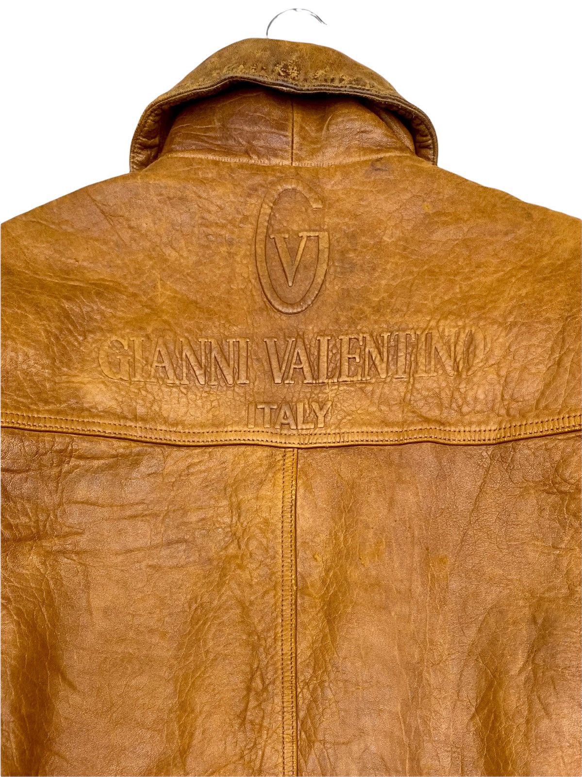Gianni Valentino × Valentino 🔥VINTAGE GIANNI VALENTINO BIG SPELLOUT LOGO LEATHER JACKET🔥 Size US L / EU 52-54 / 3 - 11 Thumbnail