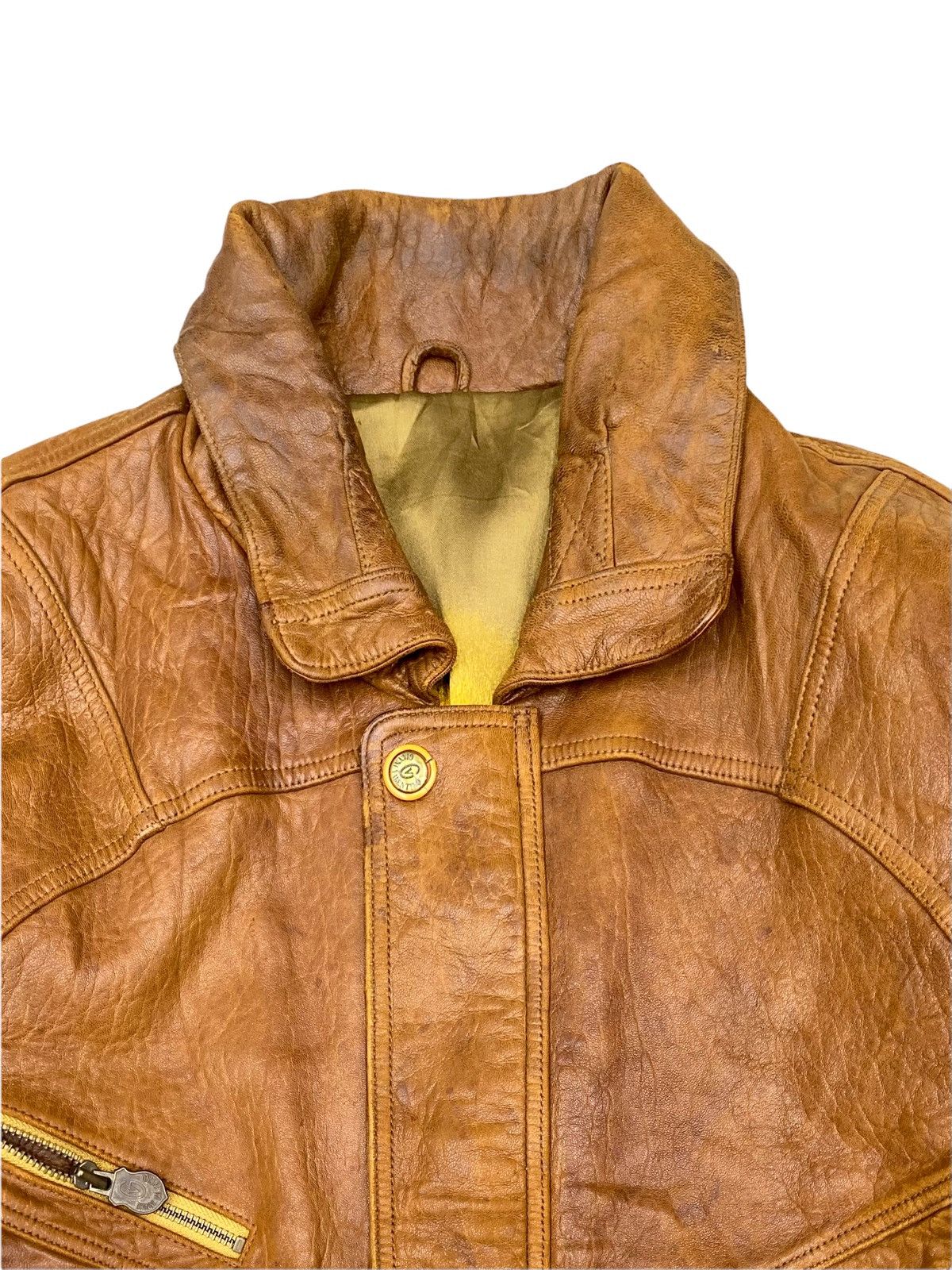 Gianni Valentino × Valentino 🔥VINTAGE GIANNI VALENTINO BIG SPELLOUT LOGO LEATHER JACKET🔥 Size US L / EU 52-54 / 3 - 5 Thumbnail