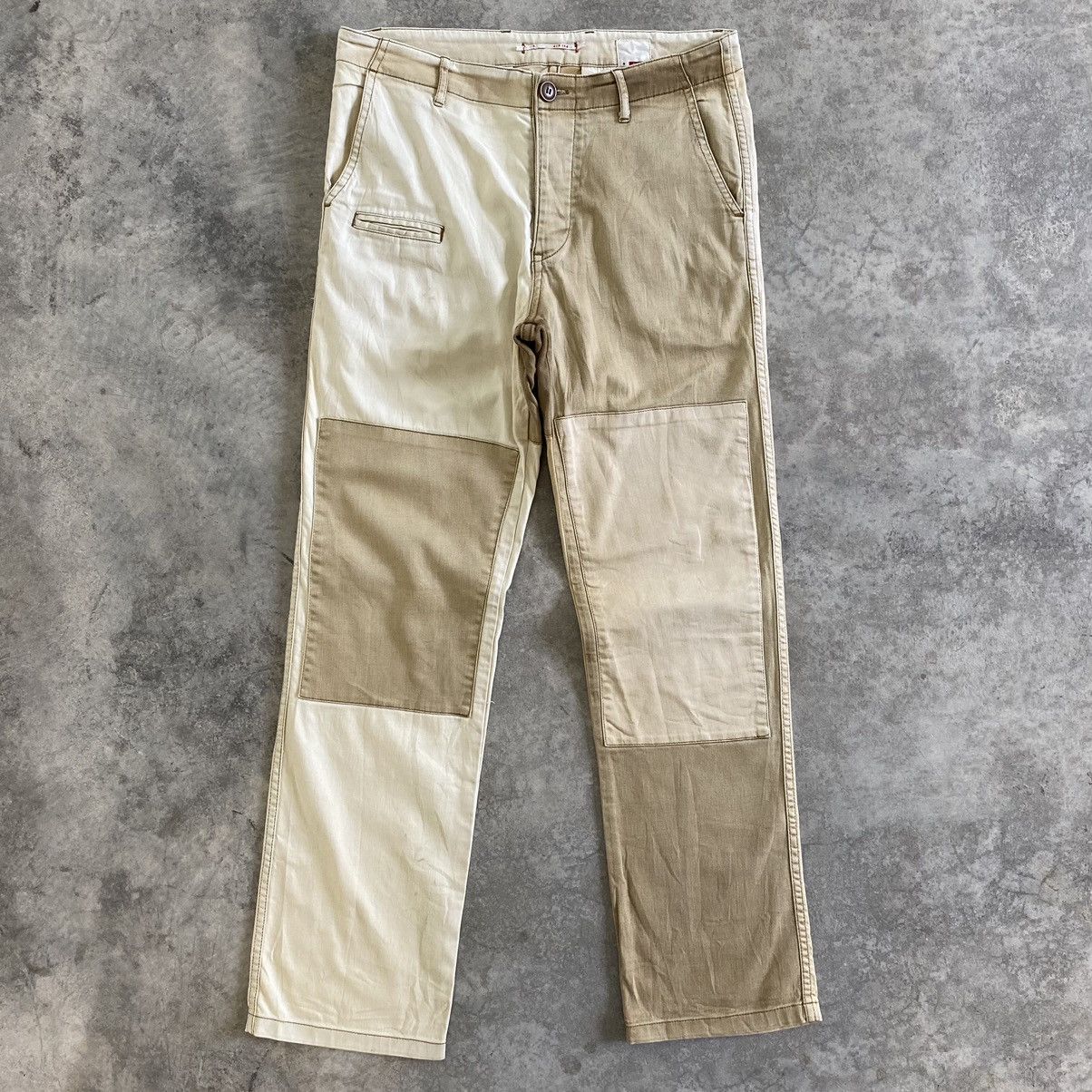 image of Size 32X30.5 Dip Ltd Cinch Back Military Style Casual Pants in Cream/Brown, Men's