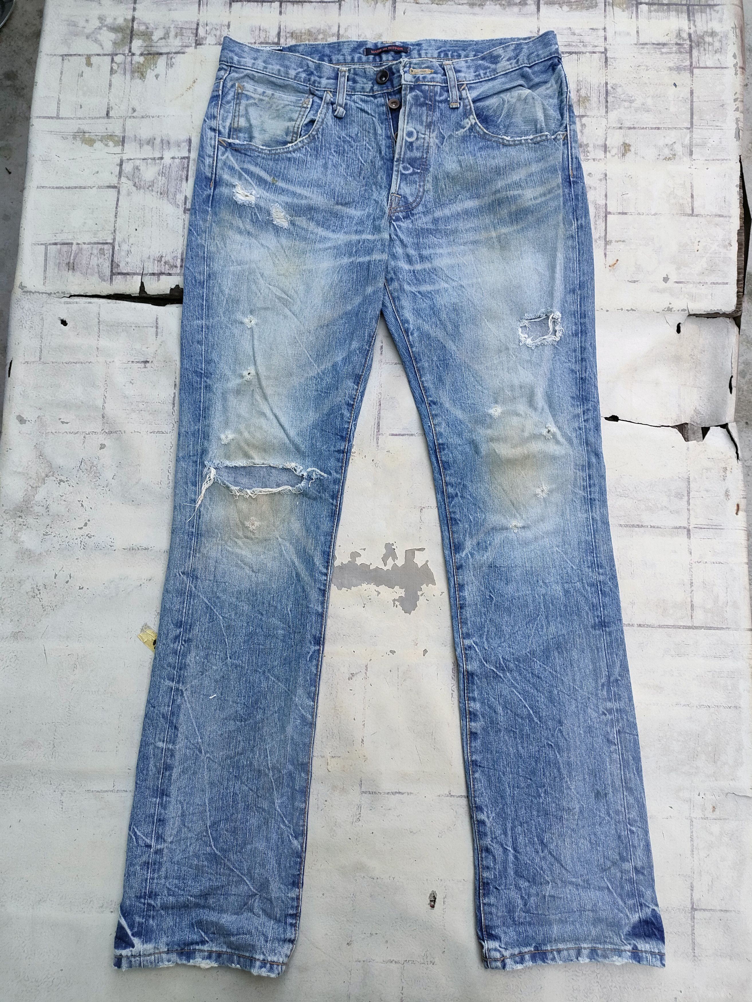 If Six Was Nine Flare🔥🔥Blue way Distressed Denim Jeans Size US 32 / EU 48 - 1 Thumbnail