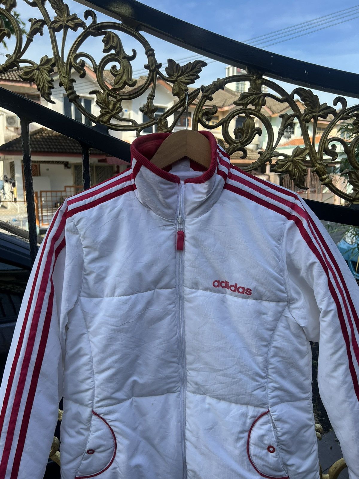 Adidas × Vintage Vintage Adidas Puffer White Jacket Size US M / EU 48-50 / 2 - 3 Thumbnail