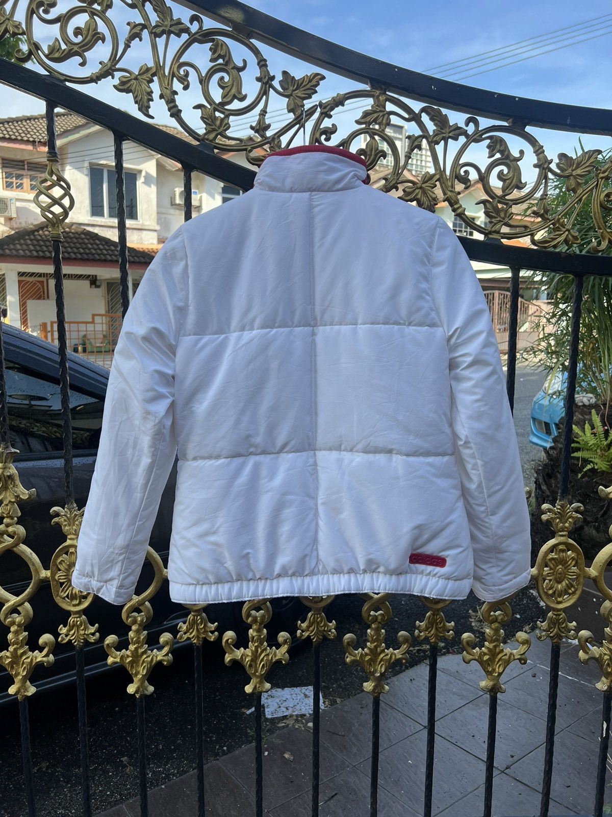 Adidas × Vintage Vintage Adidas Puffer White Jacket Size US M / EU 48-50 / 2 - 2 Thumbnail