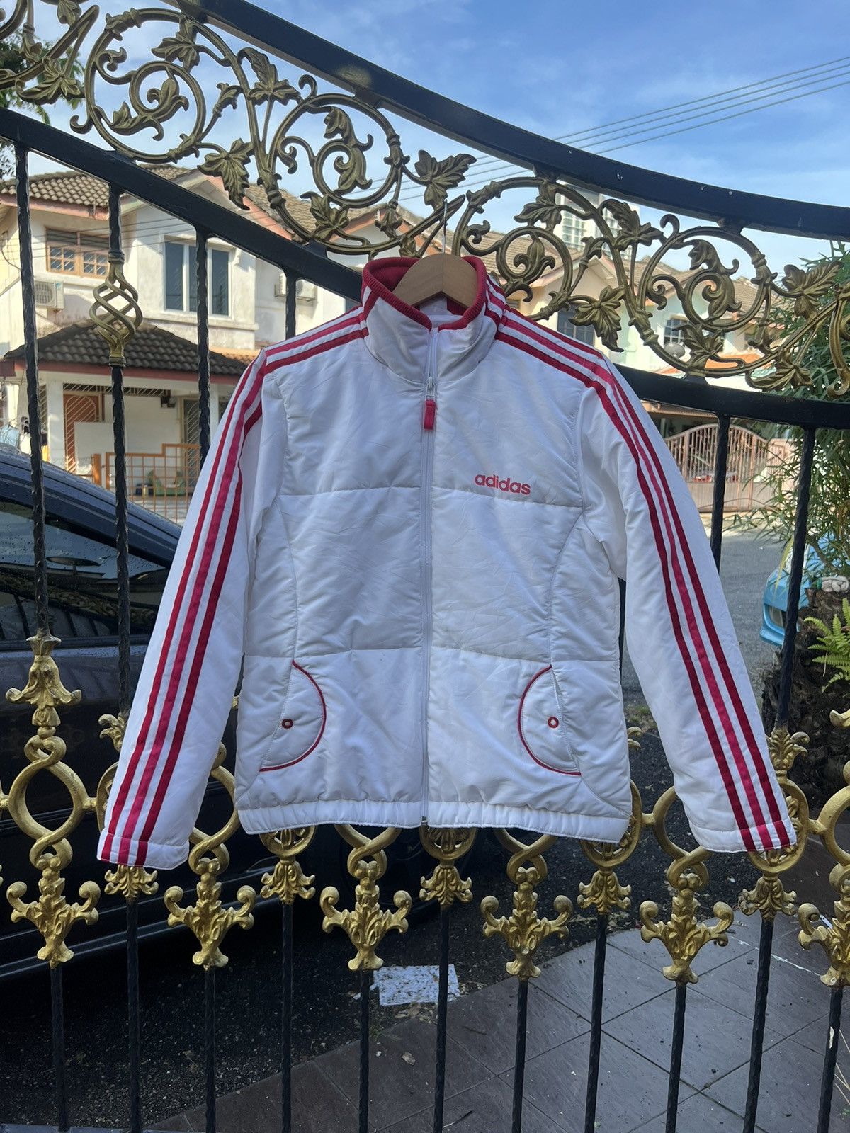 Adidas × Vintage Vintage Adidas Puffer White Jacket Size US M / EU 48-50 / 2 - 4 Thumbnail