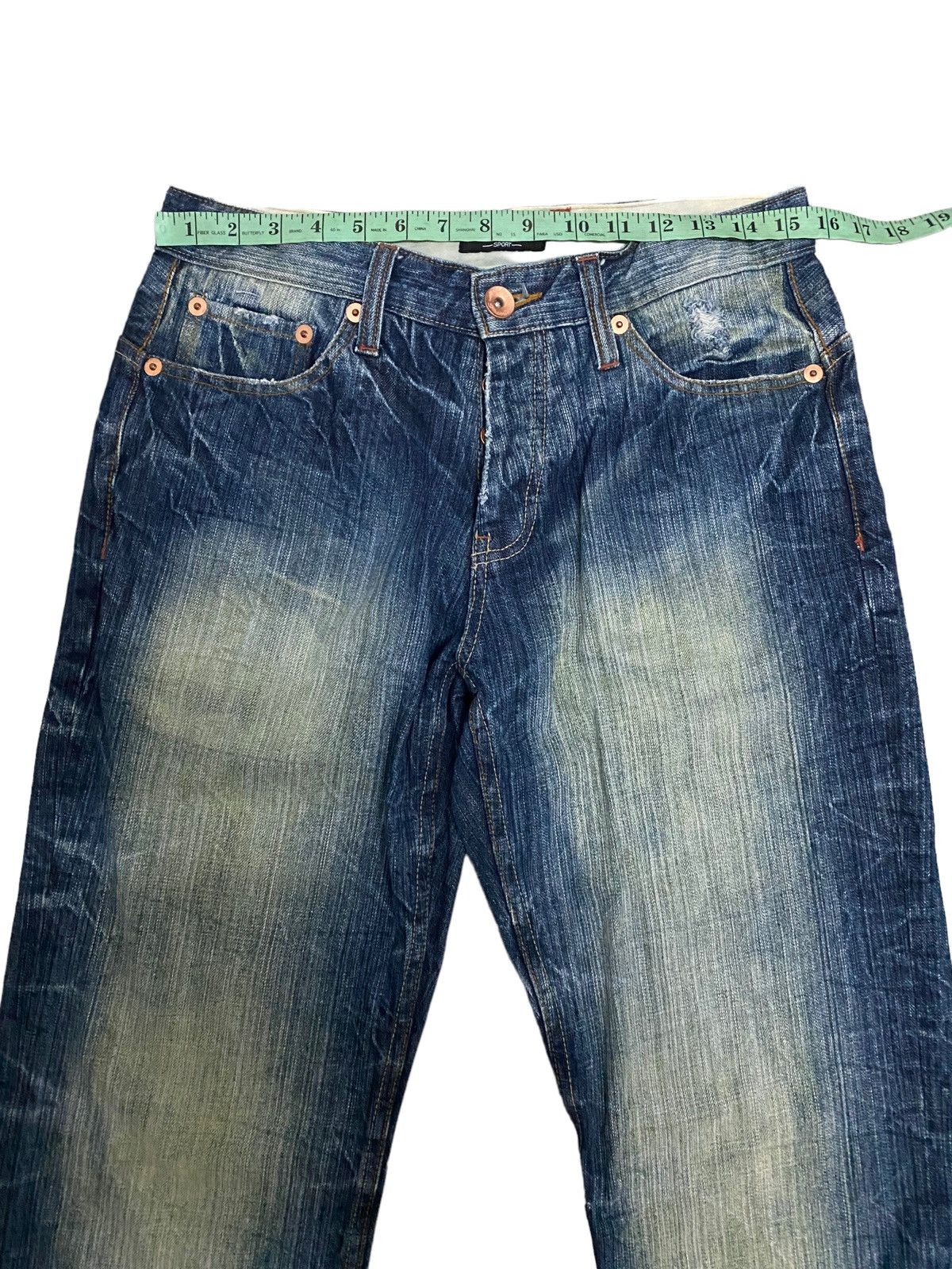 Mossimo × Vintage Offer‼️Vintage Mossimo Buckle Back Distressed Denim Jeans Size US 31 - 13 Thumbnail