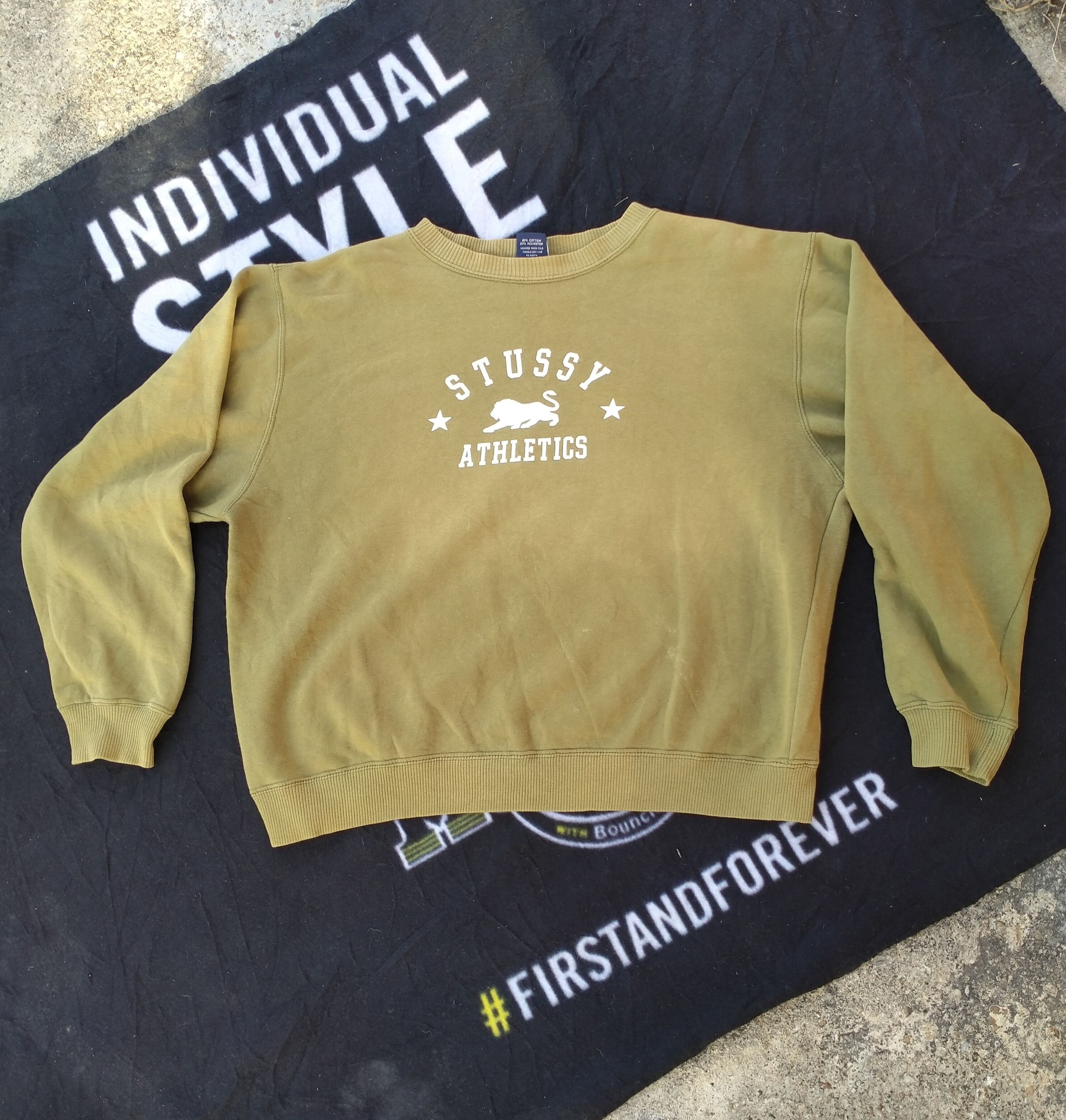 Stussy STUSSY ATHLETICS SPELL OUT LOGO SUN FADED SWEATSHIRT Size US M / EU 48-50 / 2 - 1 Thumbnail