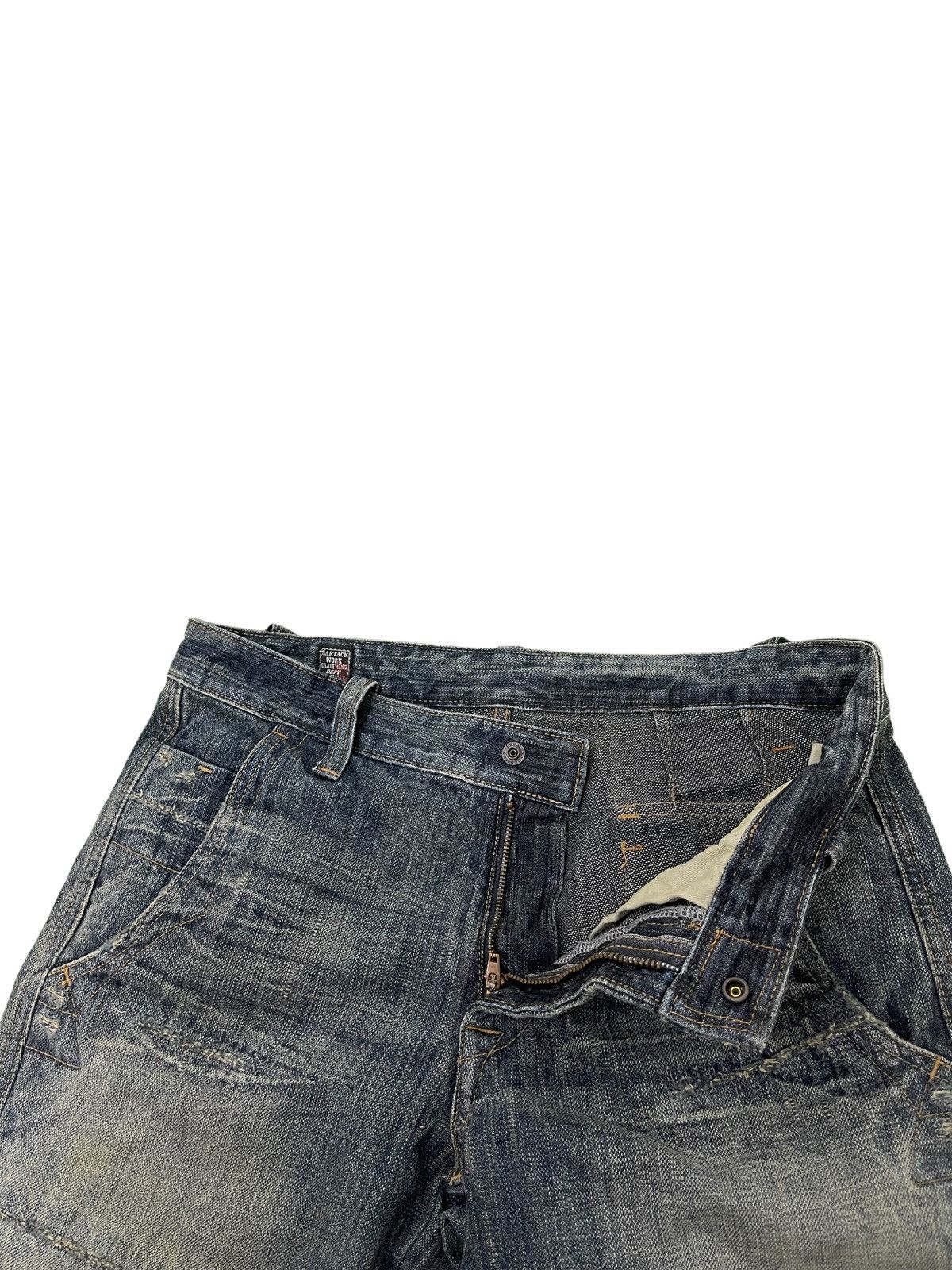 Japanese Brand Biker Jeans Distress Bartack’s Japan Slim Denim 3🟦0 Size US 31 - 13 Thumbnail