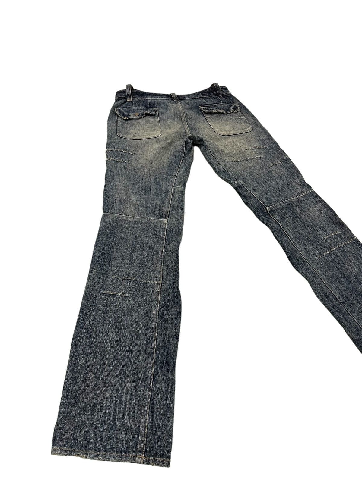 Japanese Brand Biker Jeans Distress Bartack’s Japan Slim Denim 3🟦0 Size US 31 - 16 Thumbnail