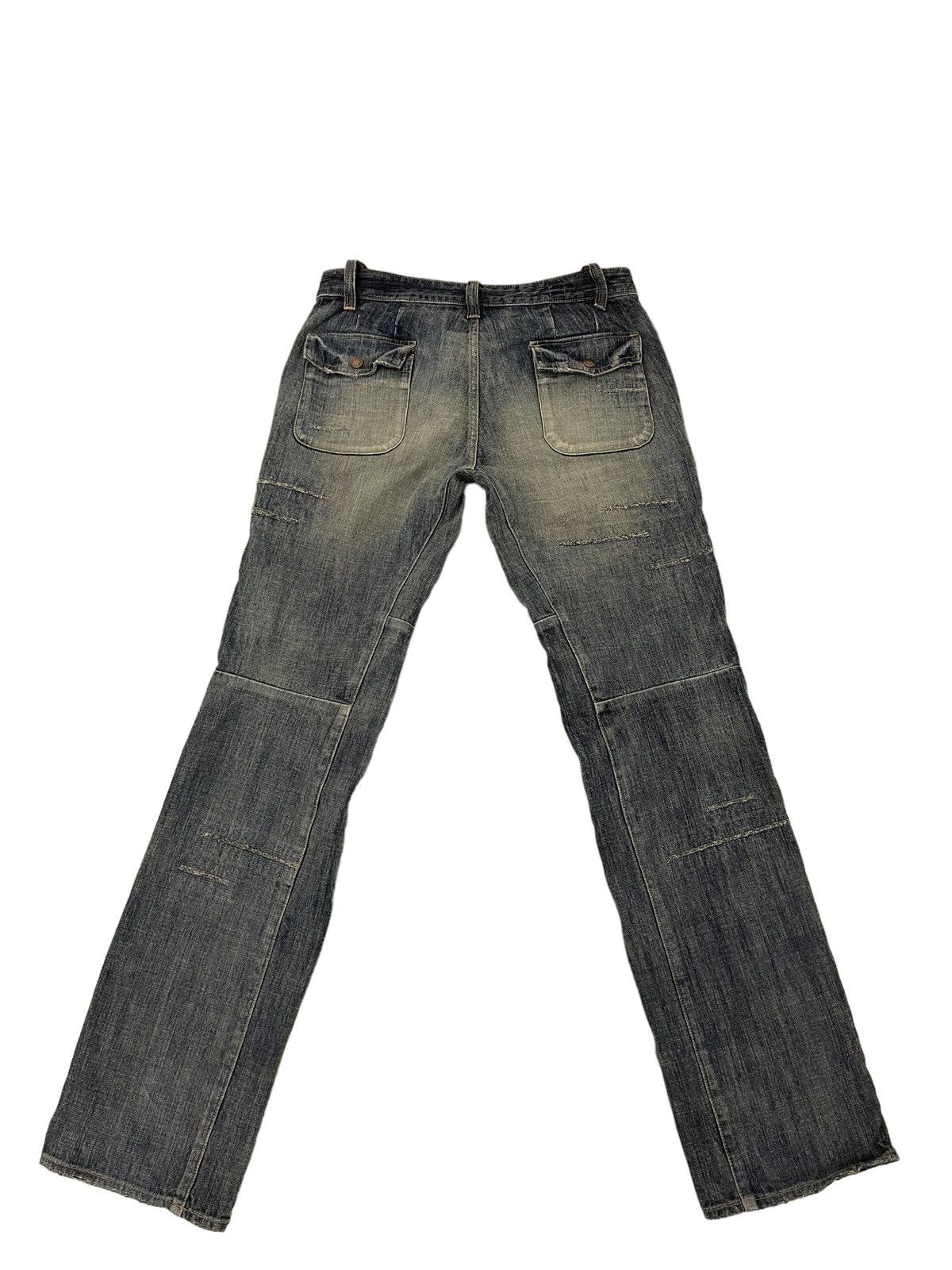 Japanese Brand Biker Jeans Distress Bartack’s Japan Slim Denim 3🟦0 Size US 31 - 15 Thumbnail