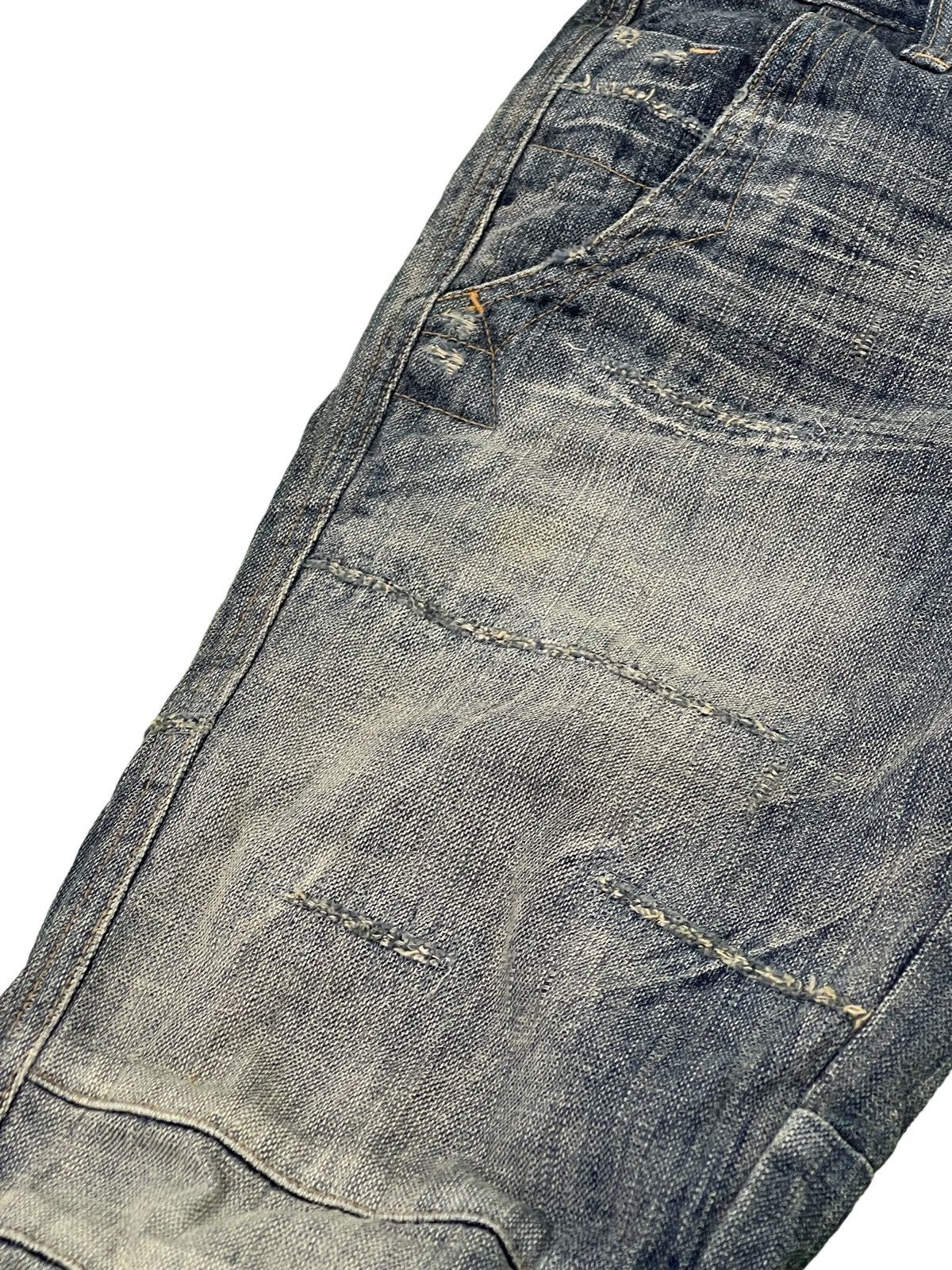 Japanese Brand Biker Jeans Distress Bartack’s Japan Slim Denim 3🟦0 Size US 31 - 8 Thumbnail
