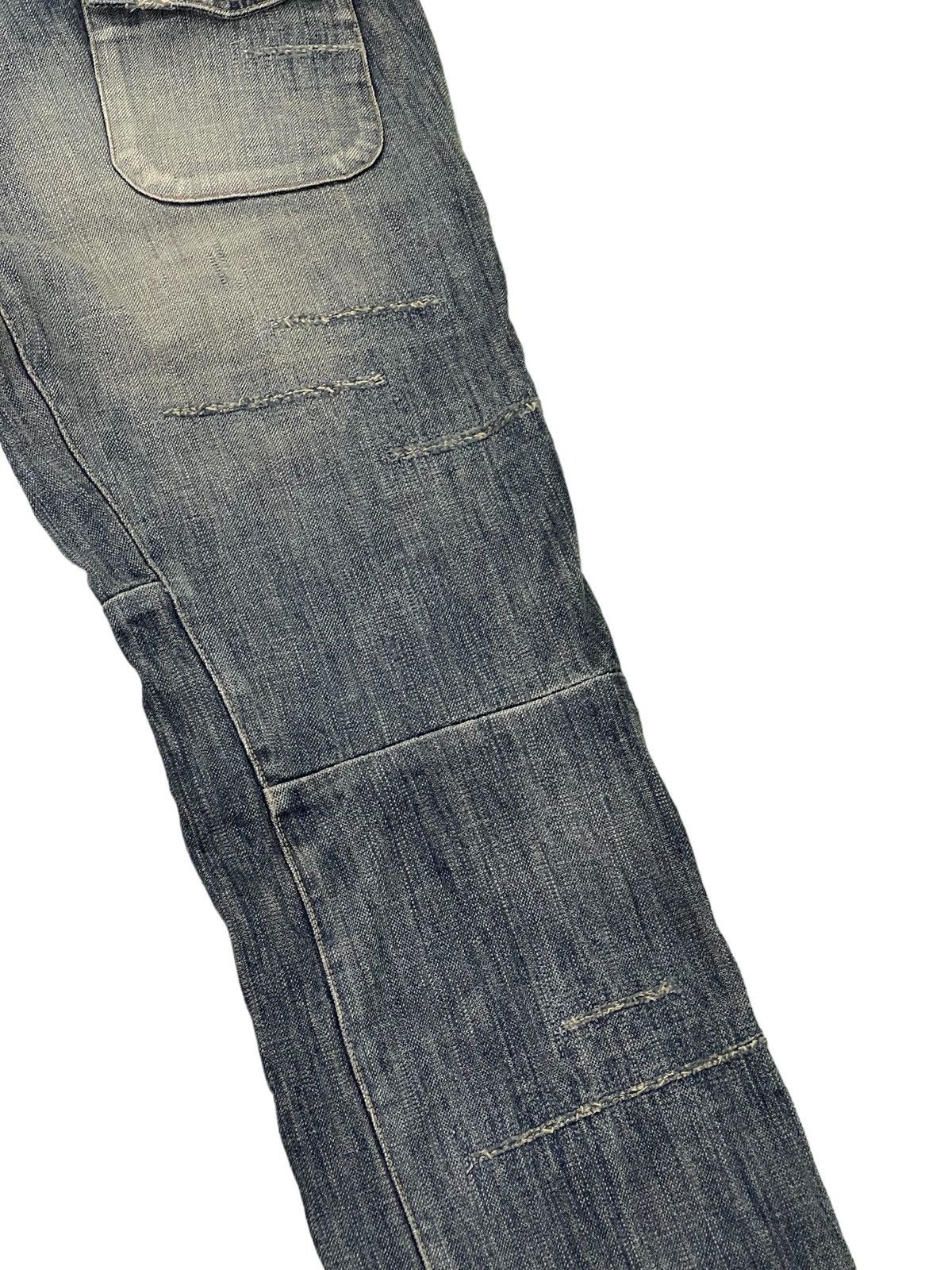 Japanese Brand Biker Jeans Distress Bartack’s Japan Slim Denim 3🟦0 Size US 31 - 21 Thumbnail