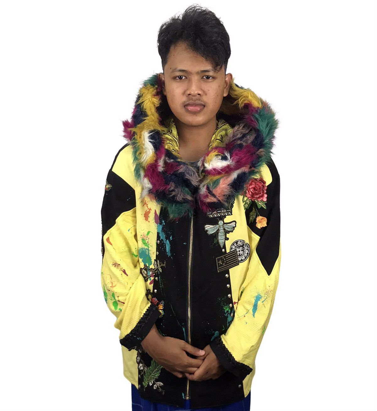 Other Unbrand sweatshirt beggie with patches fur hoodie Size US L / EU 52-54 / 3 - 7 Thumbnail