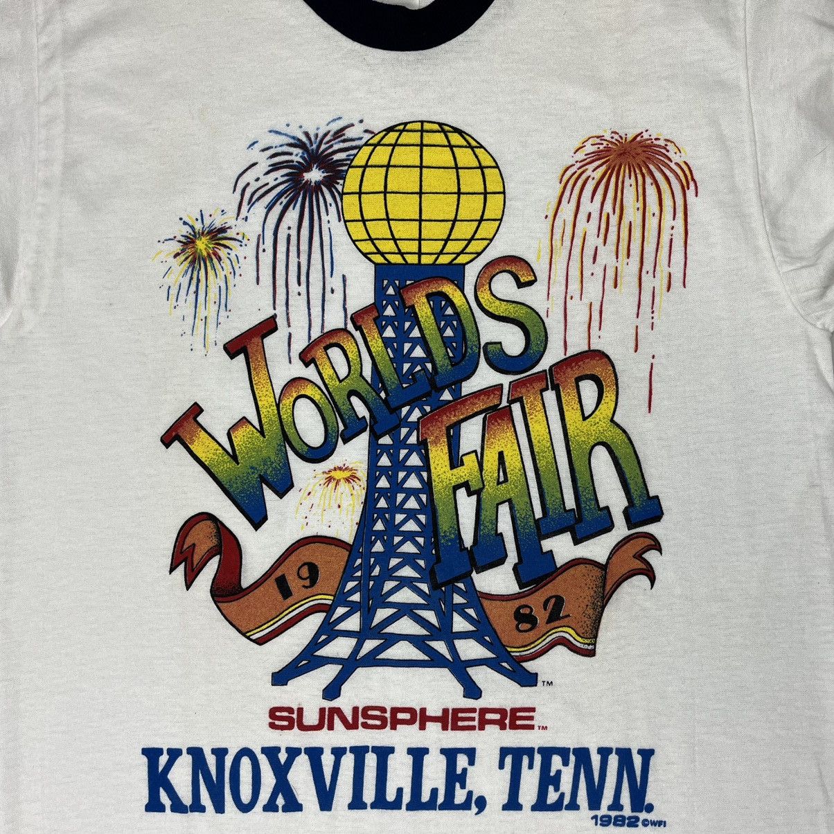 Vintage Vintage 1982 Worlds Fair Tennessee Rainbow Ringer Tee Shirt Size US M / EU 48-50 / 2 - 2 Thumbnail