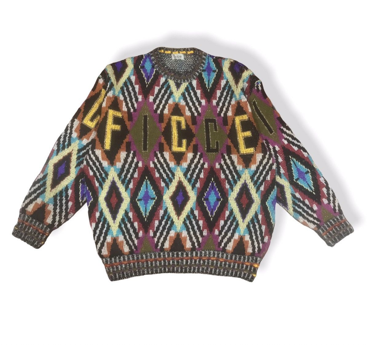 image of Vintage Ficce Yoshiyuki Konishi Multicolour Knitwear in Mix, Men's (Size XL)