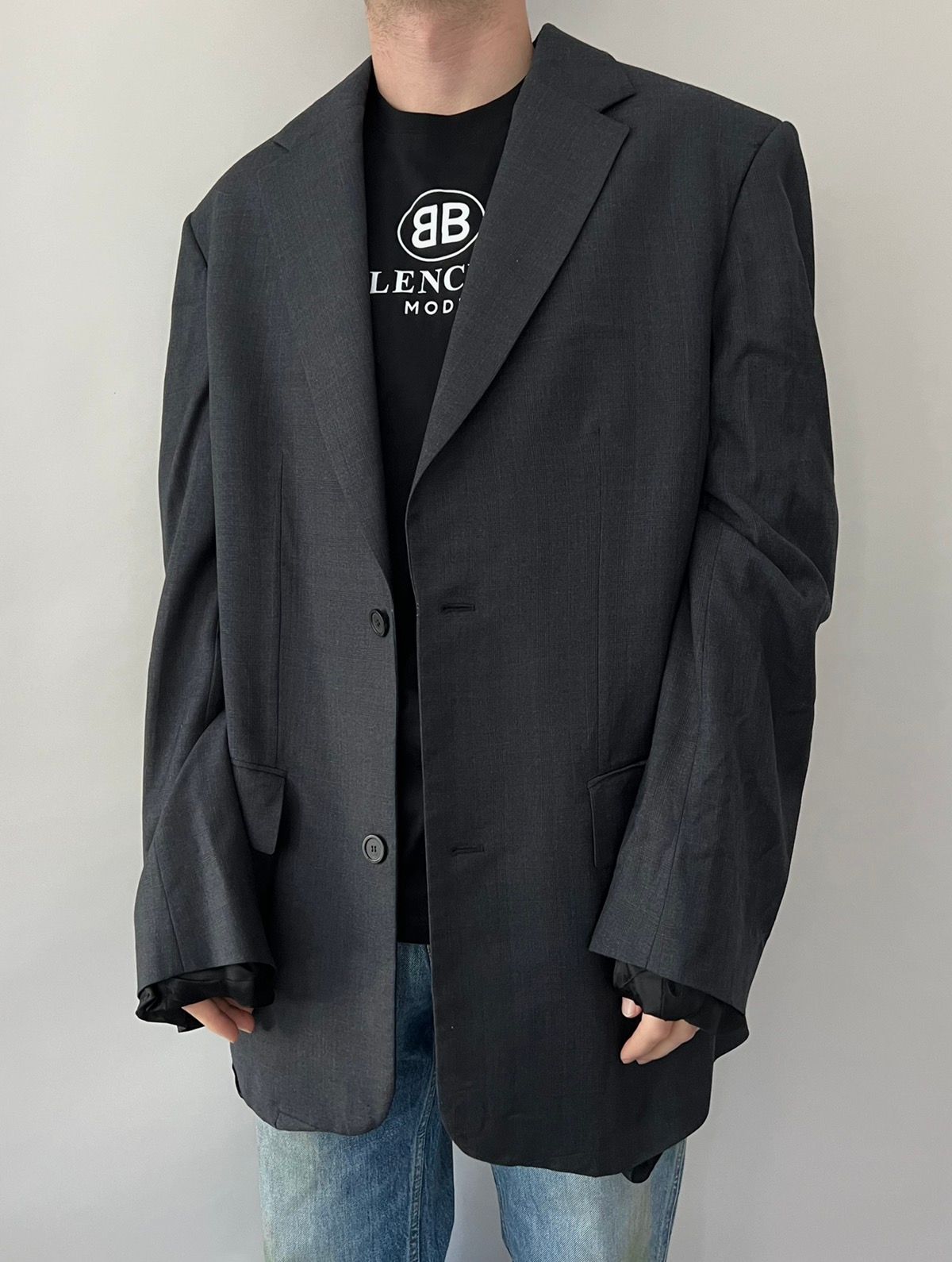 Pre-owned Balenciaga $3.5k Value Aw21 Boxy Single Breasted Coin Blazer Jacket In Black