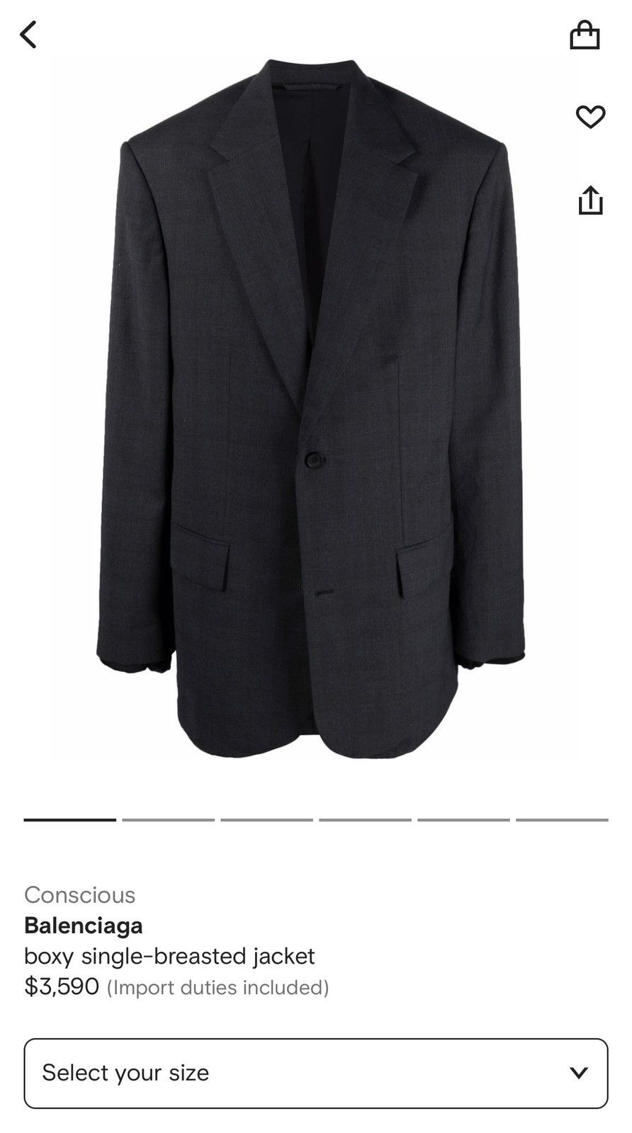 Balenciaga ⚠️$3.5K Value ⚠️ AW21 Boxy Single Breasted Coin Blazer Jacket Size US M / EU 48-50 / 2 - 13 Thumbnail