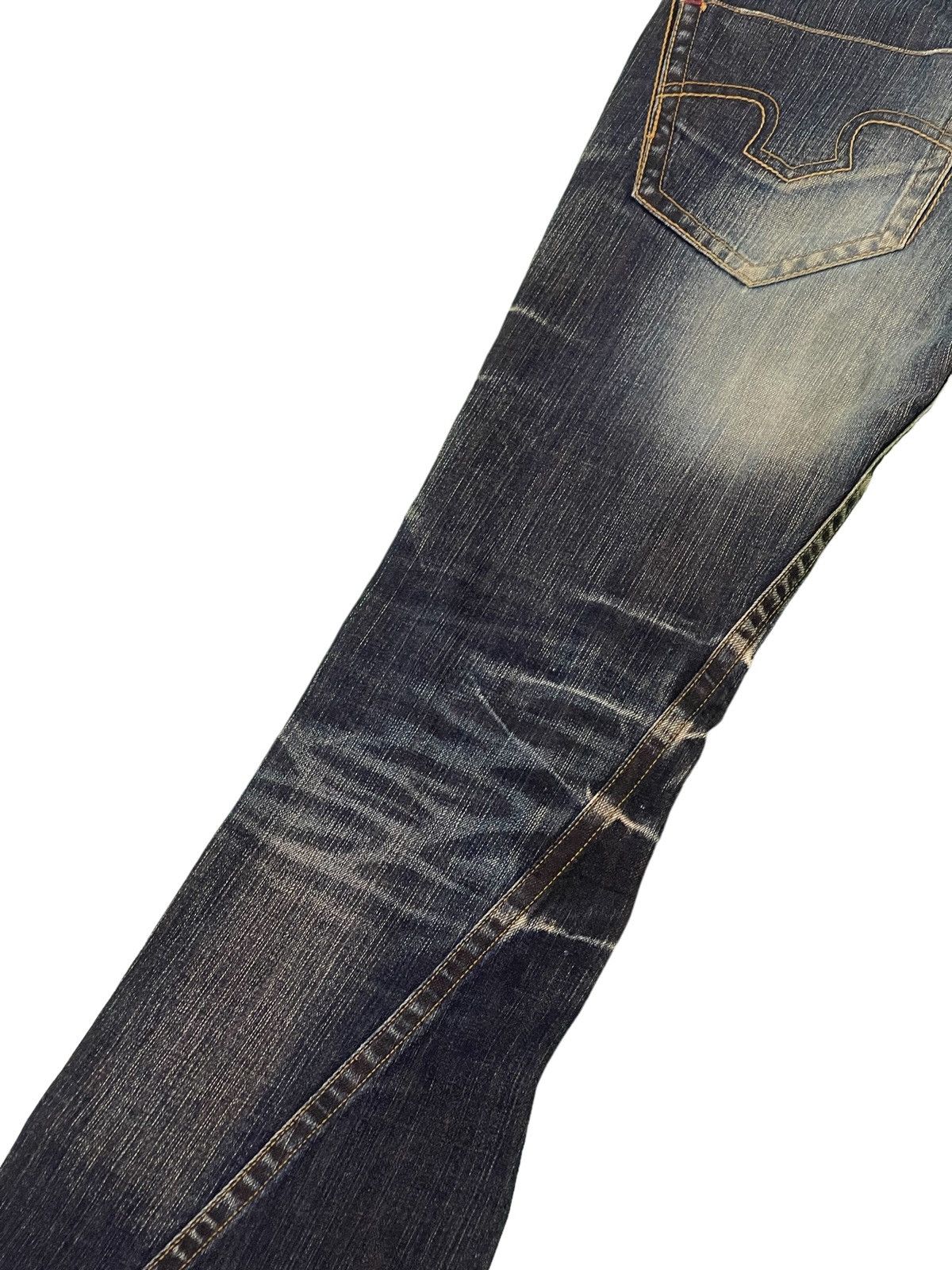 Japanese Brand Flare Jeans Tornado Mart Acid Wash Low Rise Stretch 3🟦0 Size US 30 / EU 46 - 17 Thumbnail