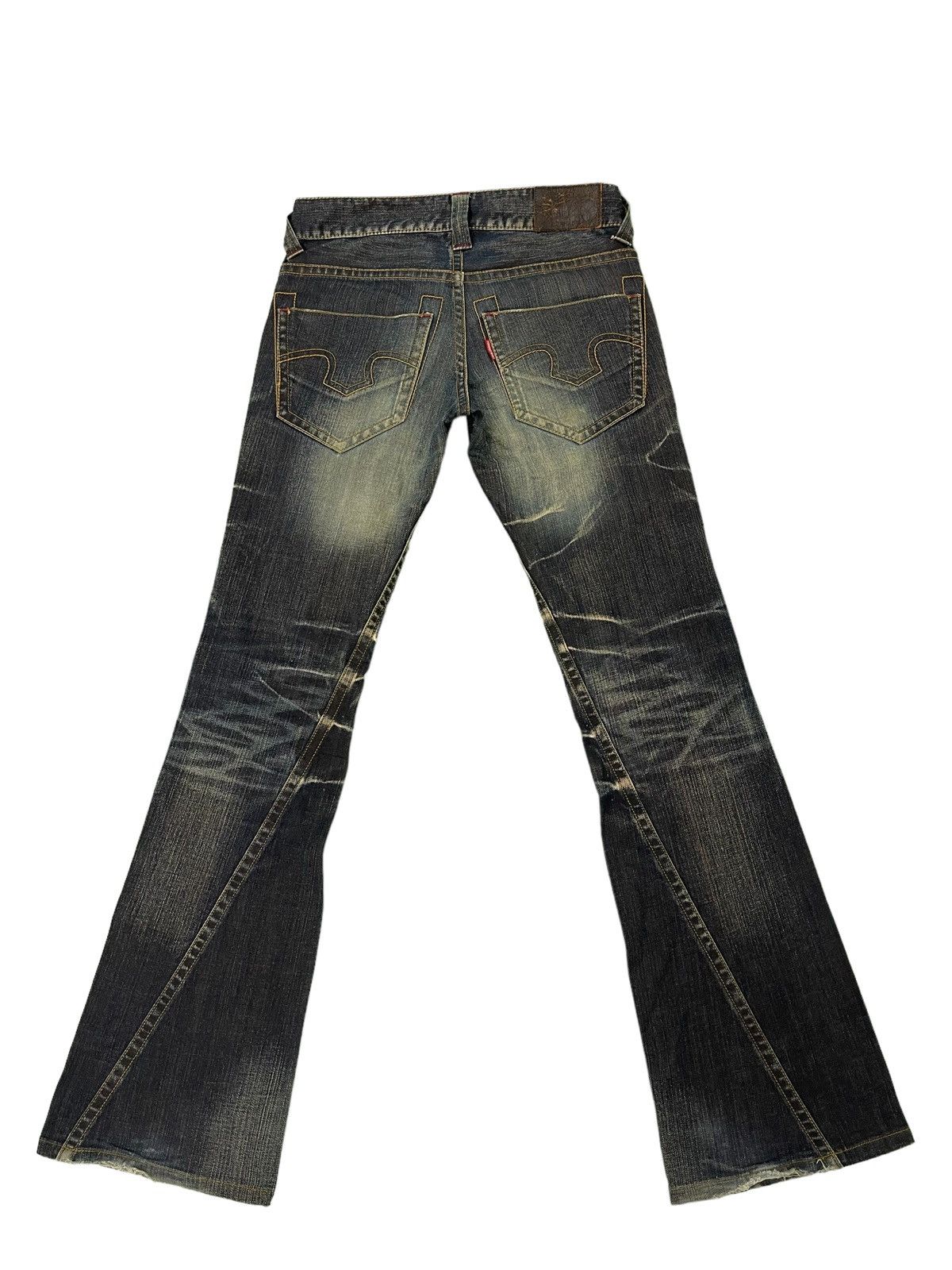 Japanese Brand Flare Jeans Tornado Mart Acid Wash Low Rise Stretch 3🟦0 Size US 30 / EU 46 - 12 Thumbnail