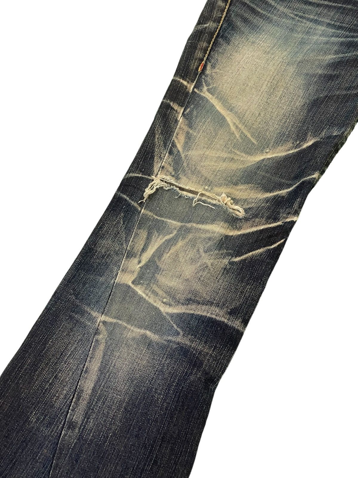 Japanese Brand Flare Jeans Tornado Mart Acid Wash Low Rise Stretch 3🟦0 Size US 30 / EU 46 - 6 Thumbnail