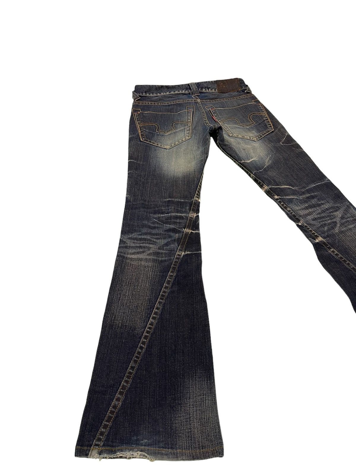 Japanese Brand Flare Jeans Tornado Mart Acid Wash Low Rise Stretch 3🟦0 Size US 30 / EU 46 - 13 Thumbnail